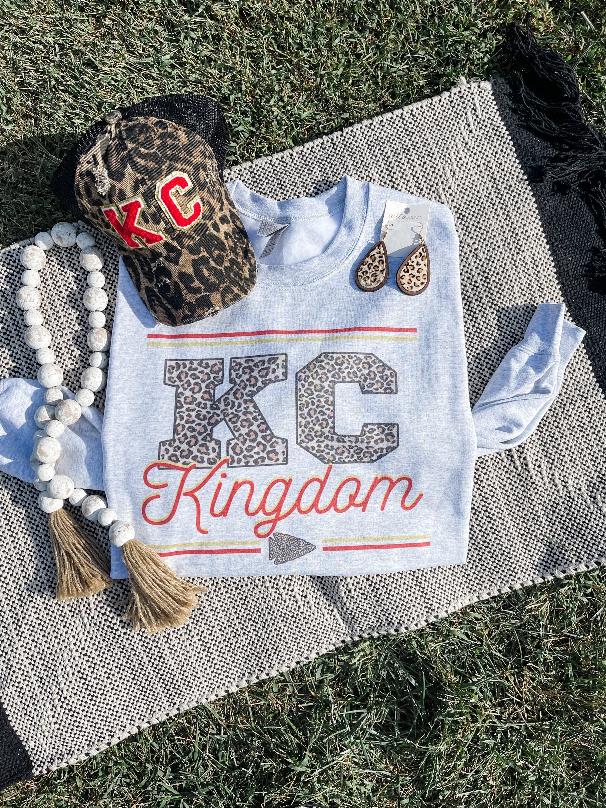 KC Kansas City Red Leopard Tee - Olive Street Boutique