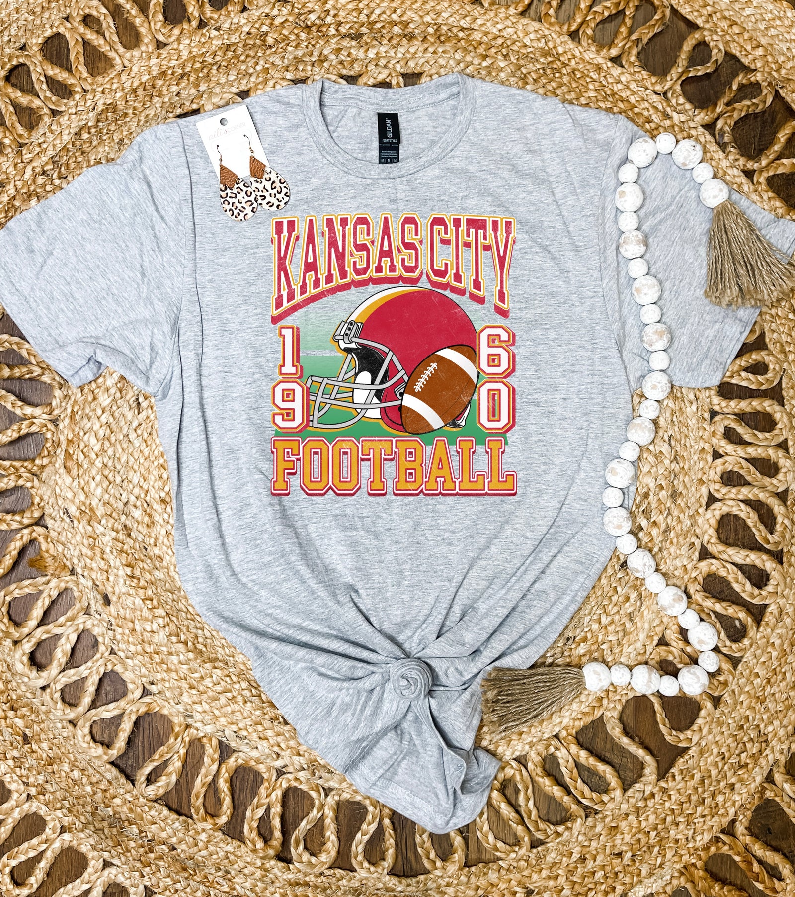 DEAL OF THE DAY** Kansas City Football Checkered With Arrowhead Ash - Olive  Street Boutique