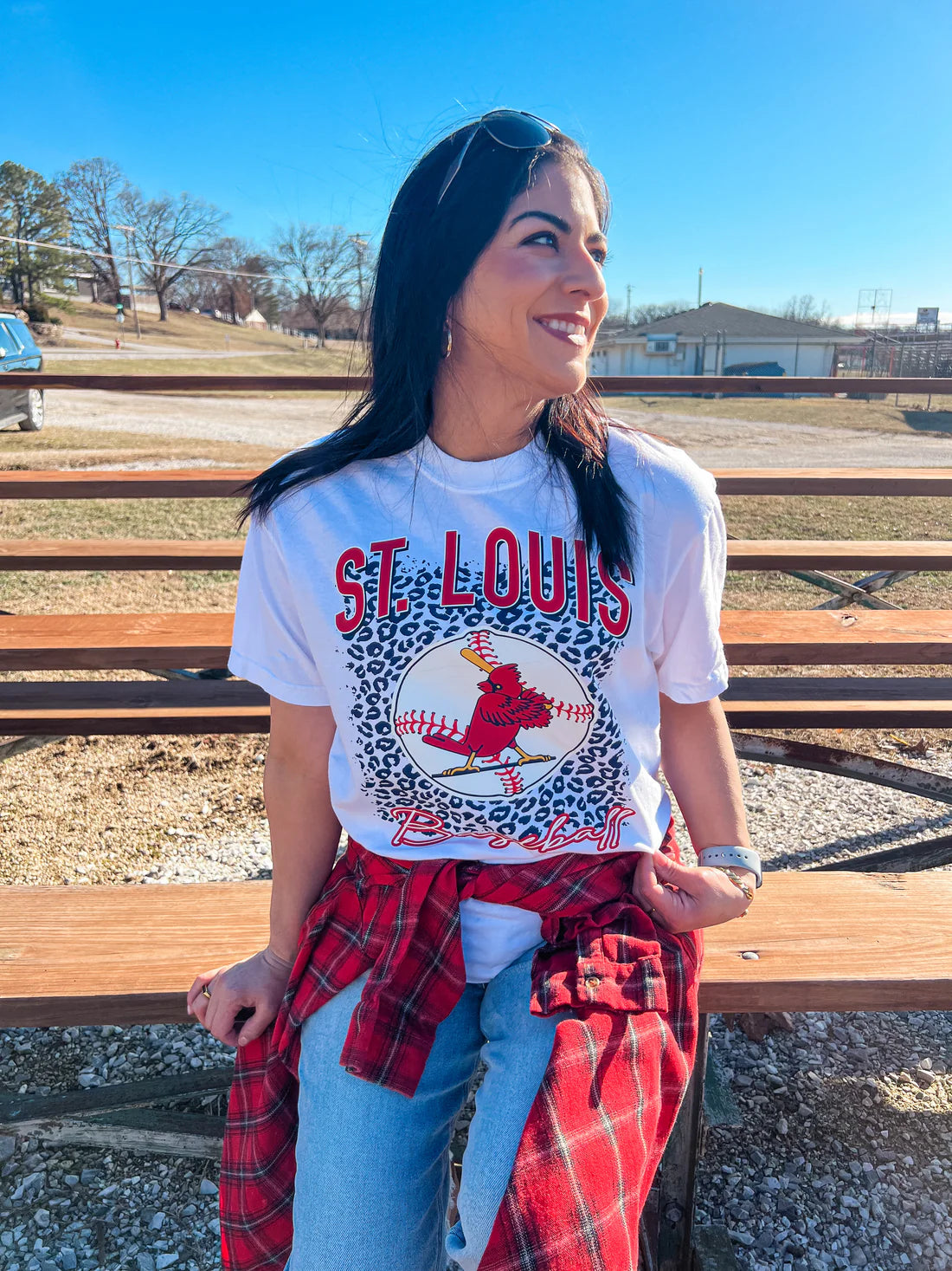 **PREORDER* STL Baseball Vintage Leopard White Tee