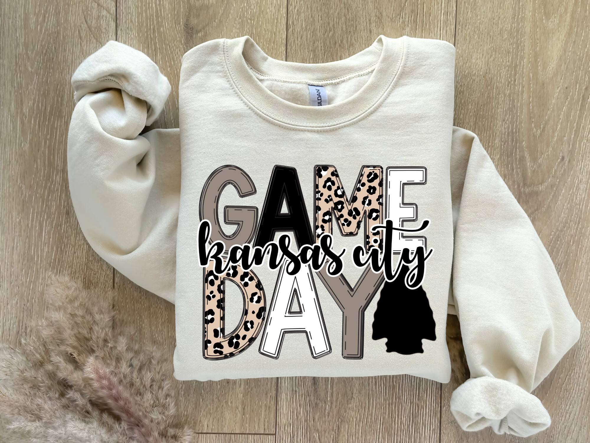 **HALFTIME DEAL**Neutral Colors Kansas City Game Day Sand Sweatshirt