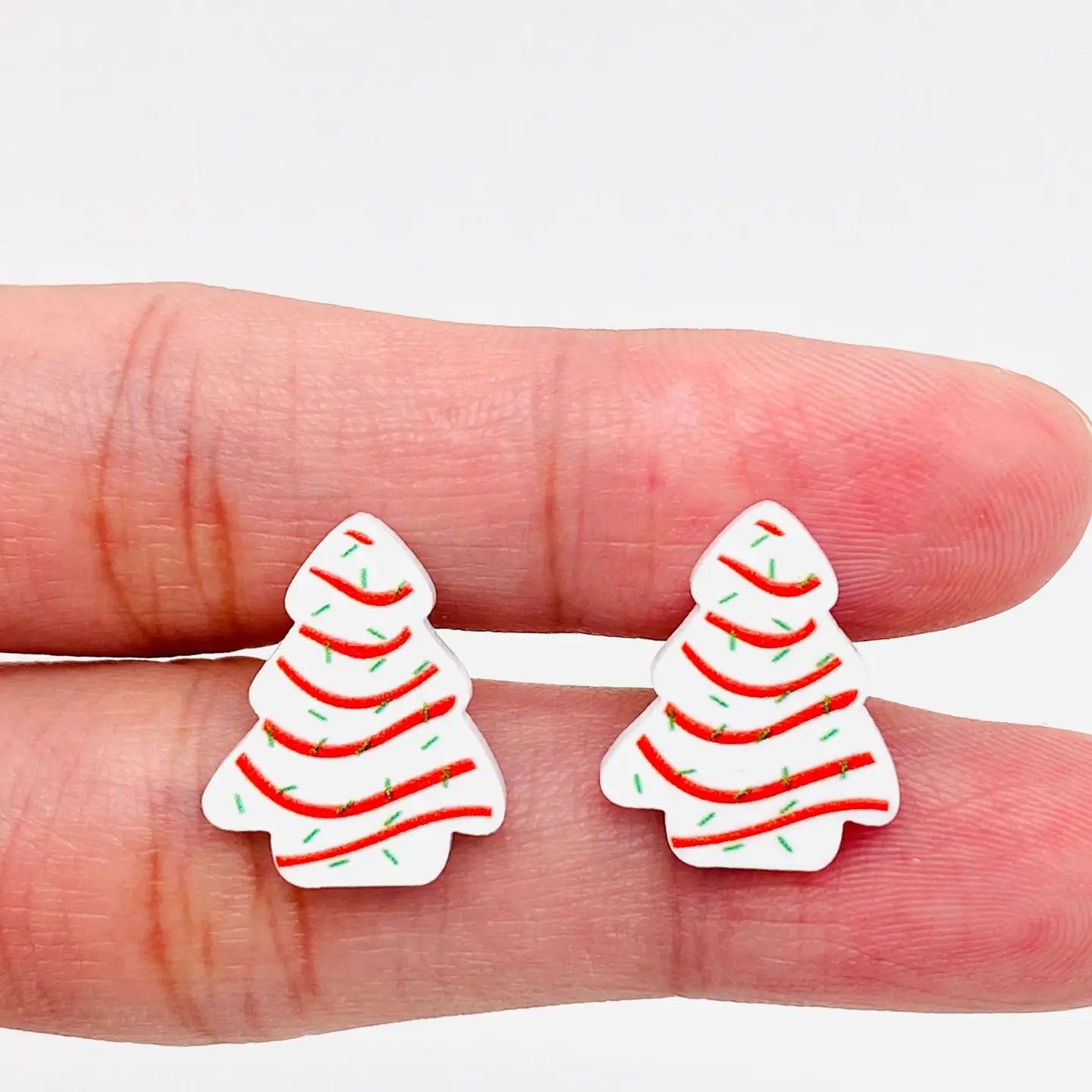 Acrylic White Christmas Tree Ear Studs