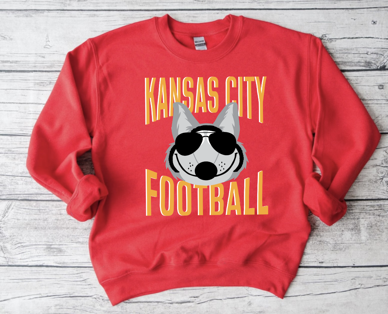 Wolf Glasses Kansas City Football Red Sweatshirt