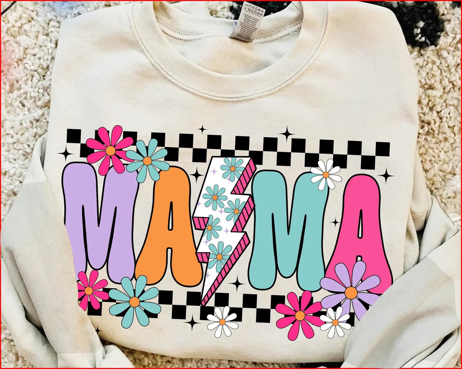 Retro Vibes Mama Floral Sand Sweatshirt