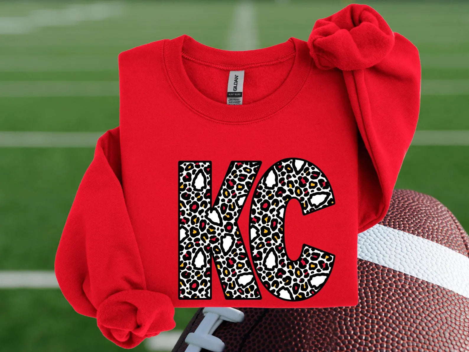 **HALFTIME DEAL** Leopard & Multi Arrowhead KC Red Sweatshirt