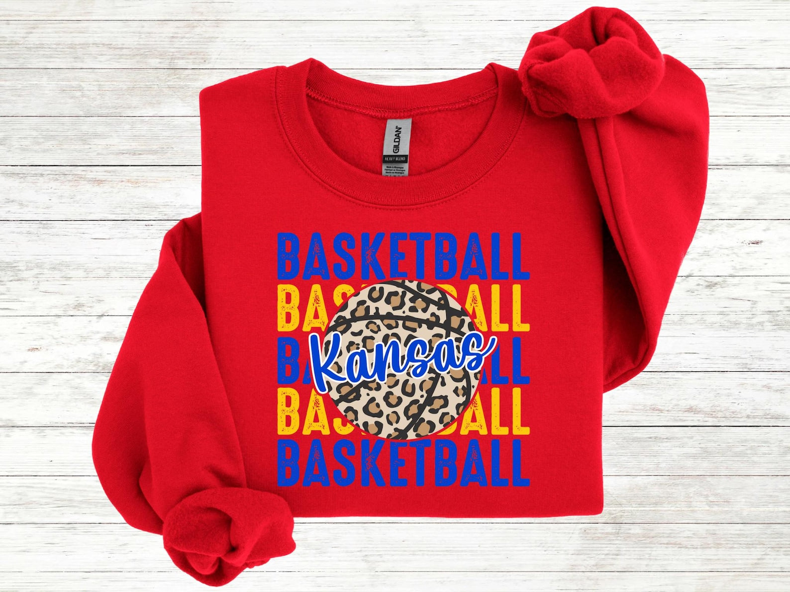 Basketball Repeat Kansas Leopard Basketball Red Option