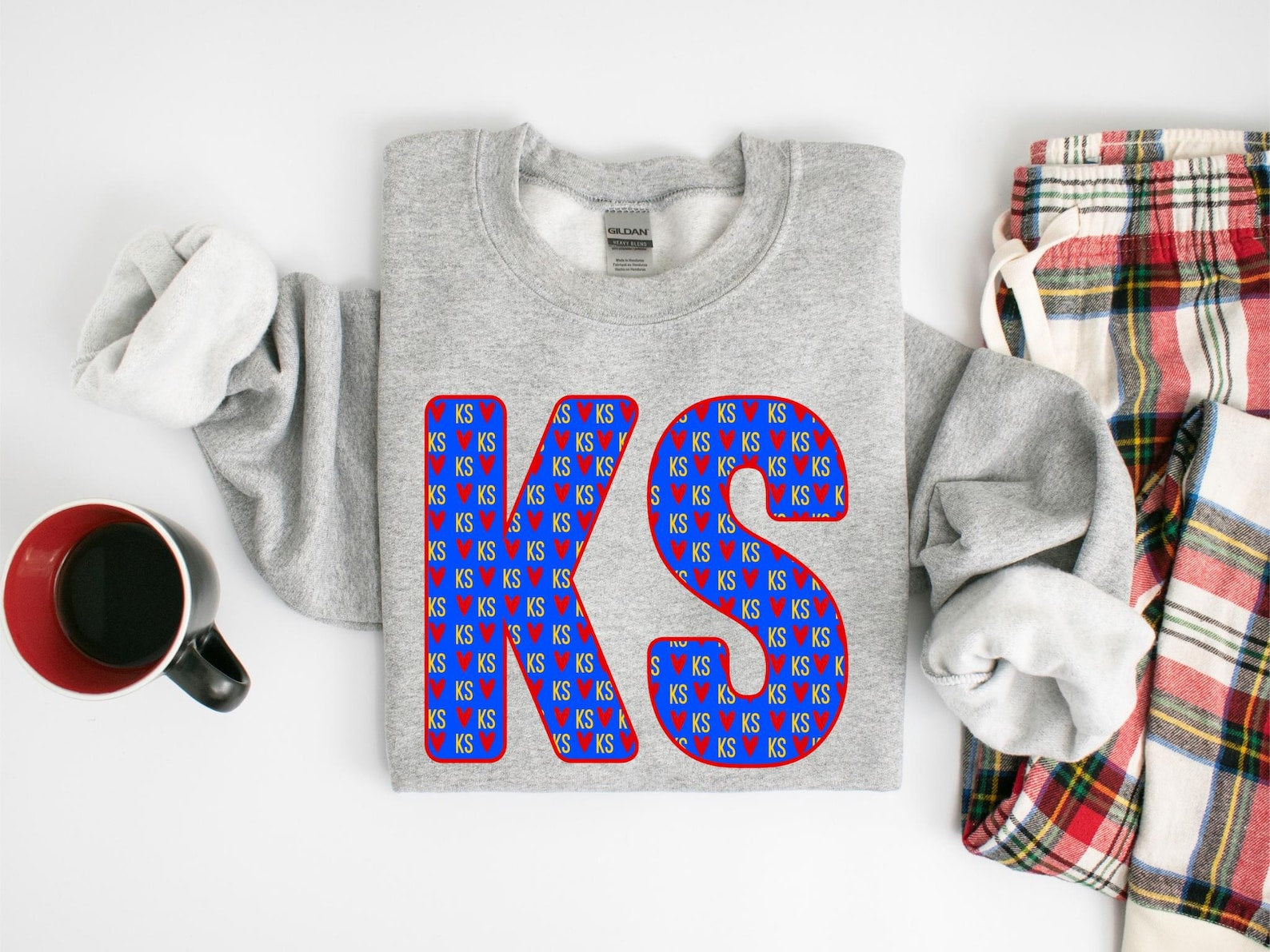 KS Red & Blue Hearts Sports Grey Option