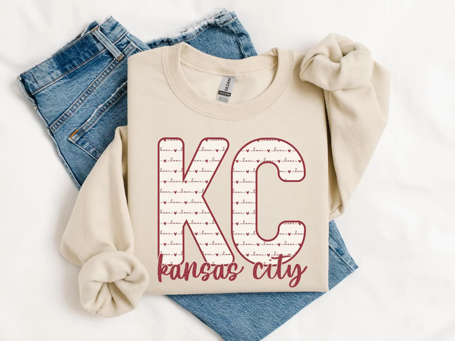 Love Repeat KC Kansas City Sand Sweatshirt