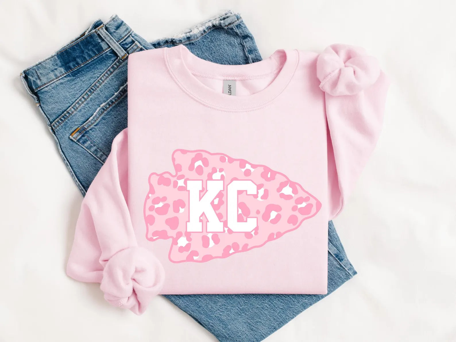 Light Pink KC Leopard Arrowhead Light Pink Sweatshirt