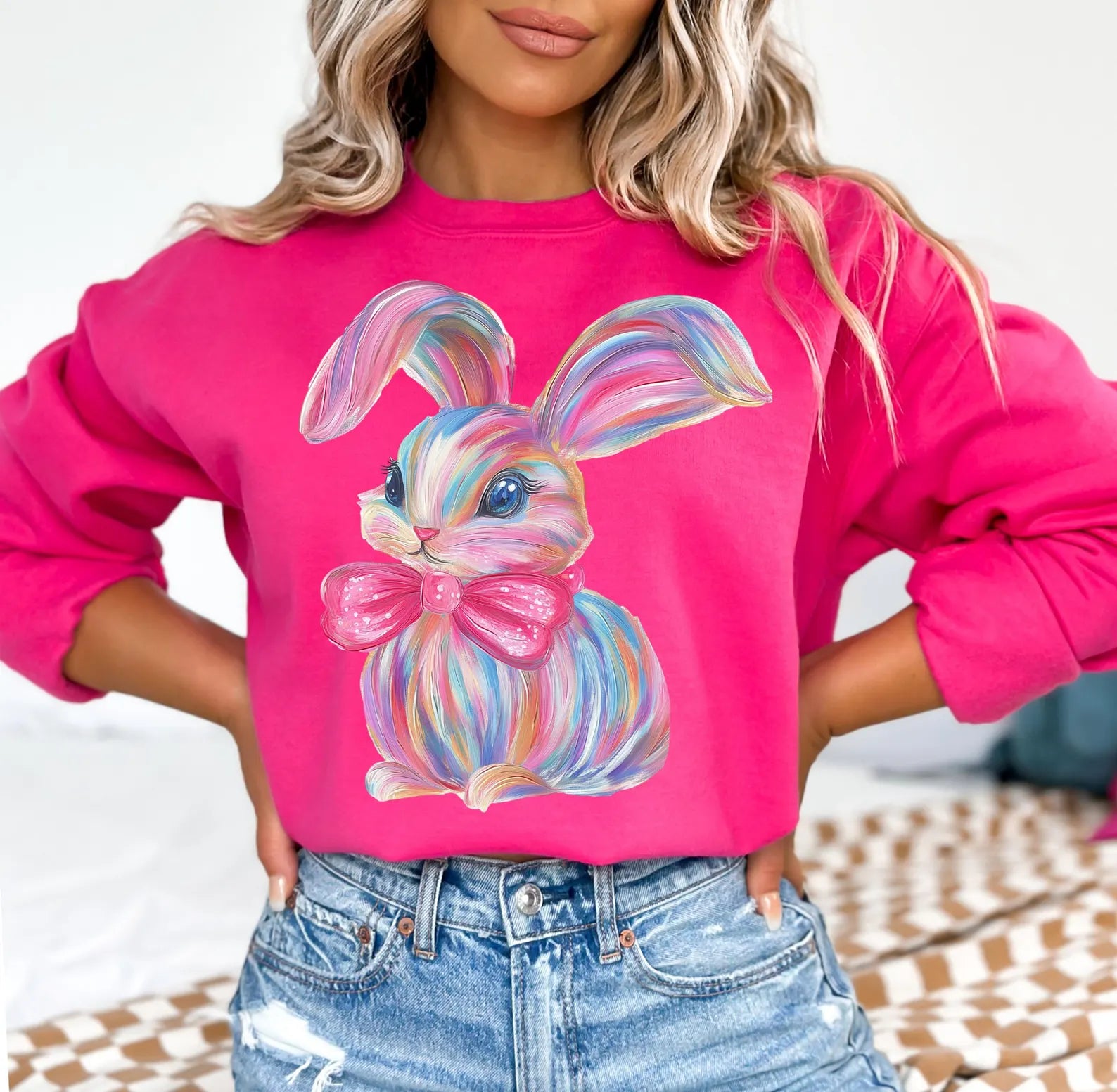 **DEAL OF THE DAY** Airbrush Bunny Heliconia Sweatshirt