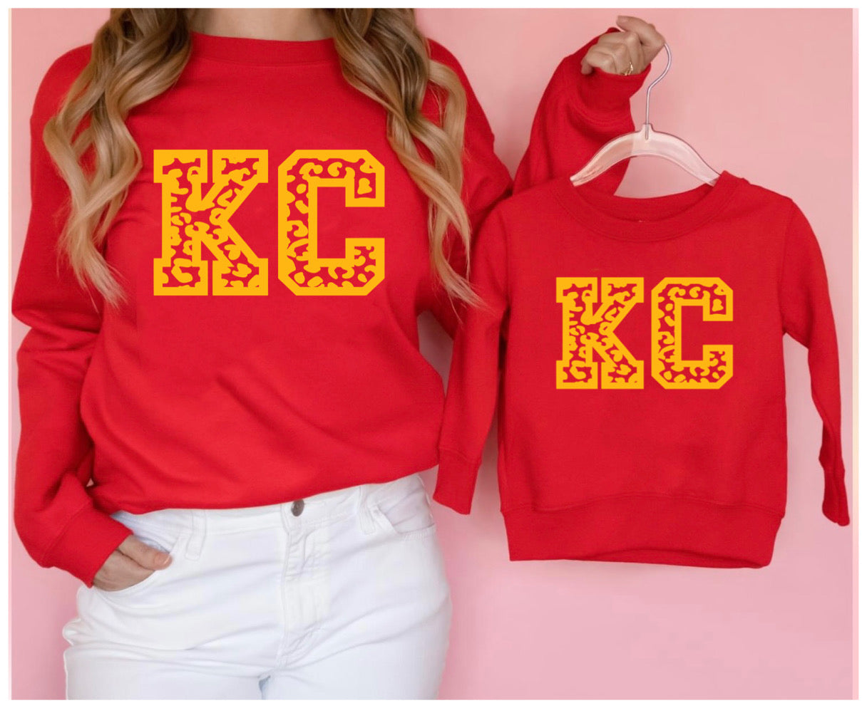 Gold Leopard KC Red Sweatshirt