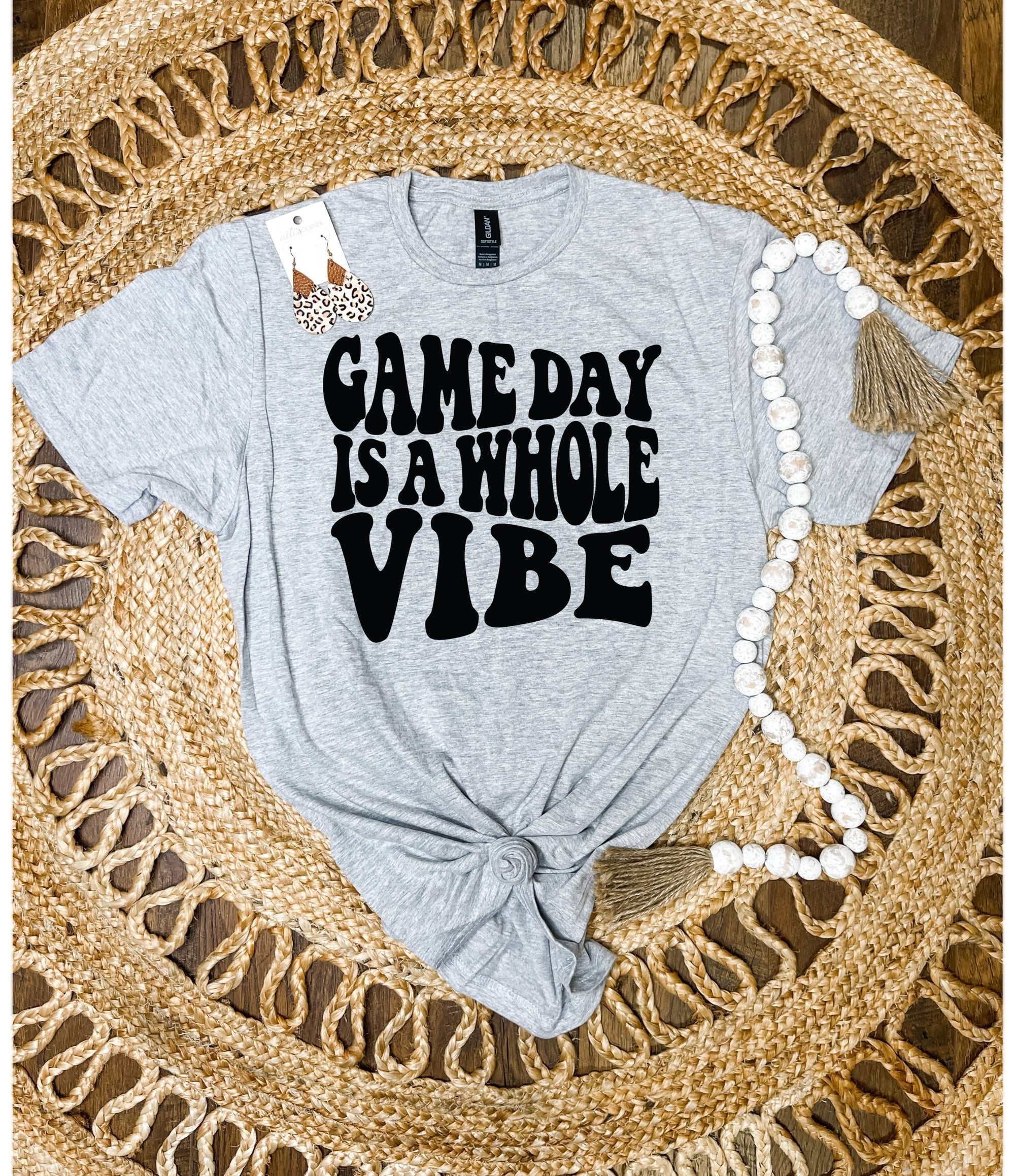 Game Day Is A Whole Vibe Heather Grey Tee