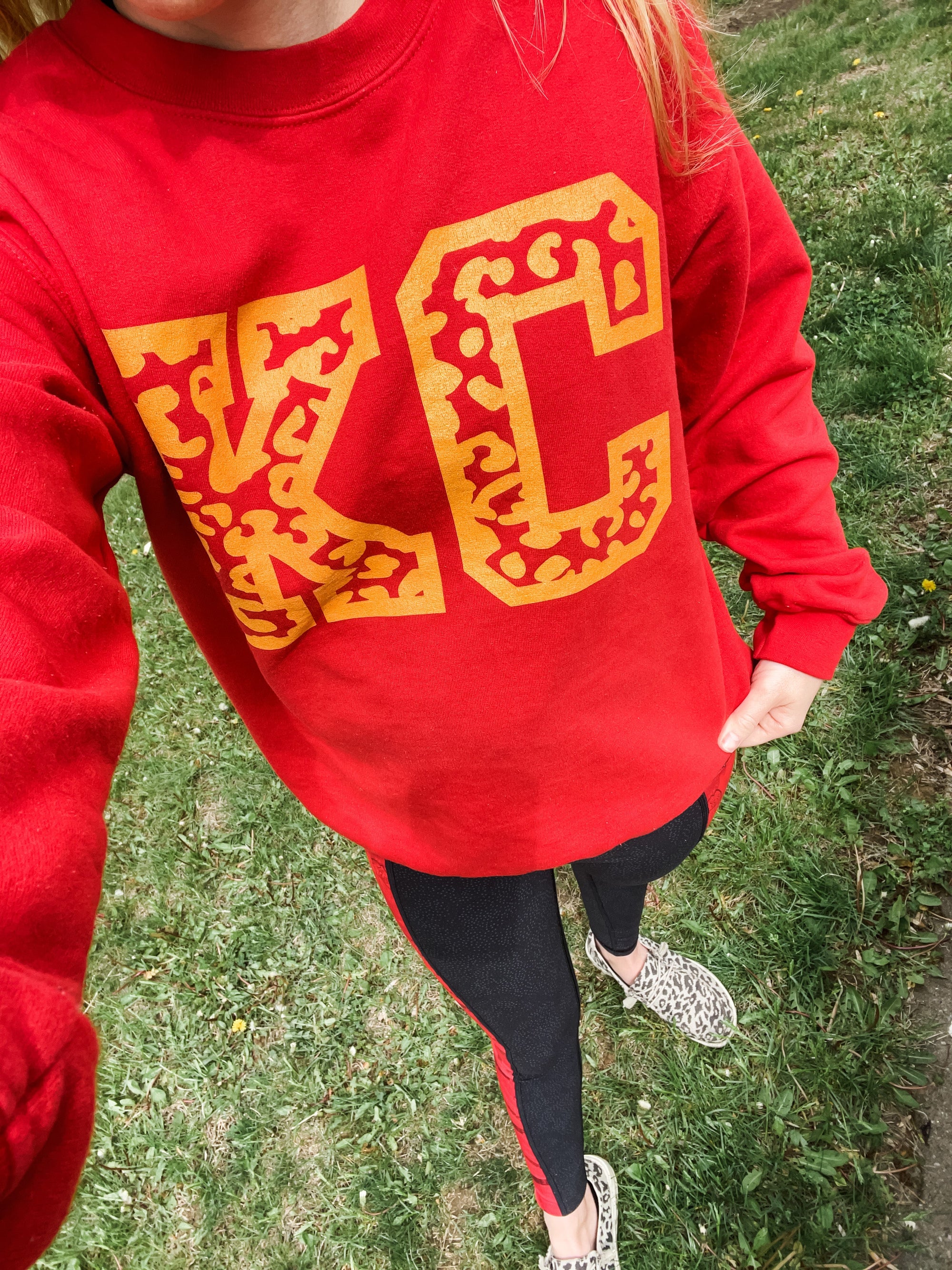 Gold KC Leopard Red Tee/Sweatshirt Option