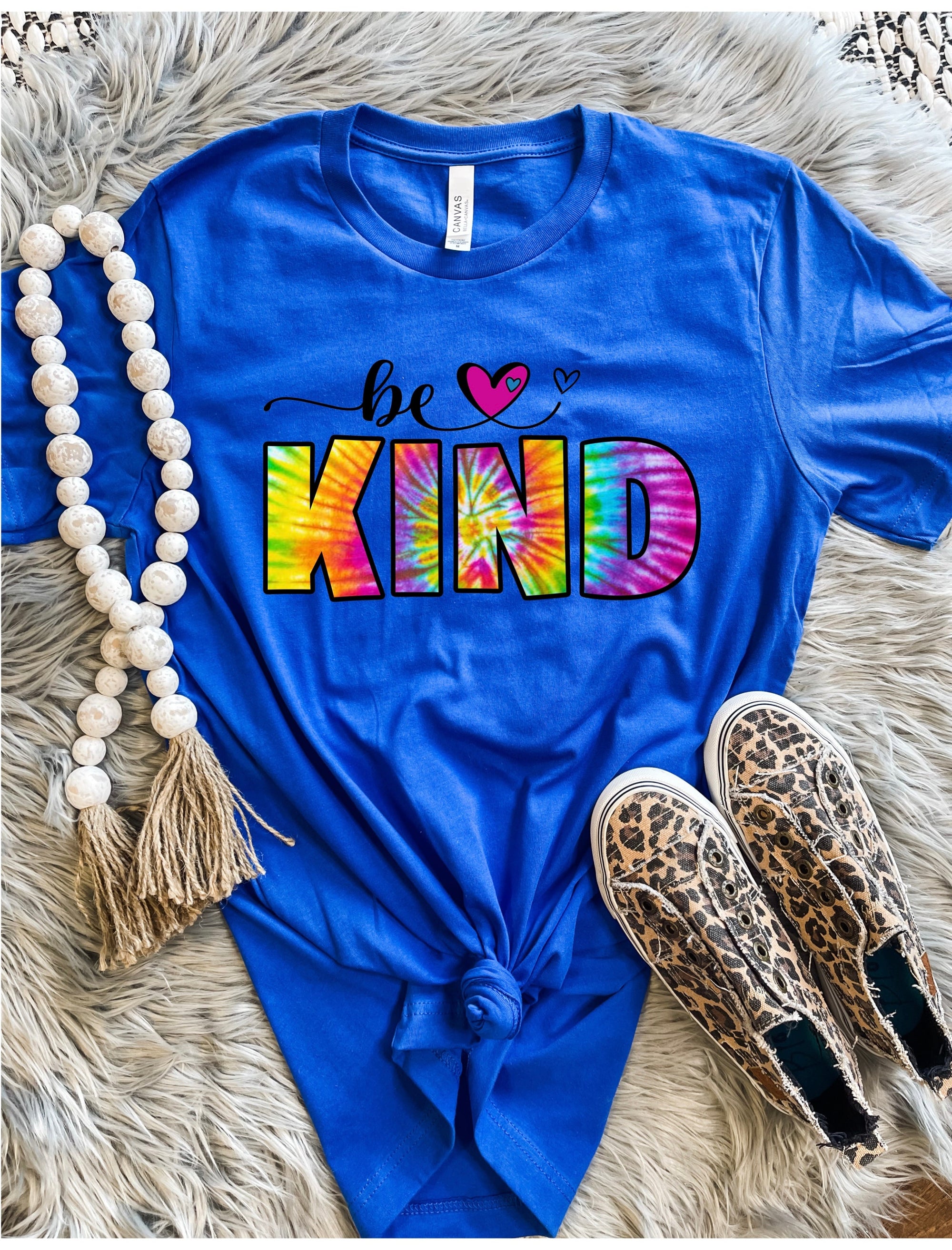 Be Kind Tie Dye Royal Blue Tee