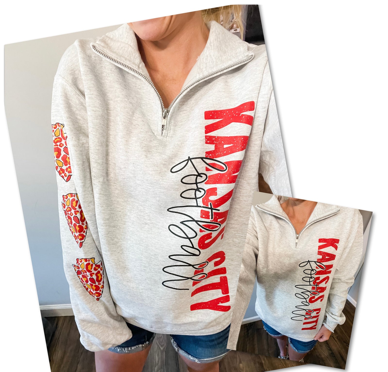 Kansas City Arrowhead Brown Leopard Sand Hoodie - Olive Street Boutique