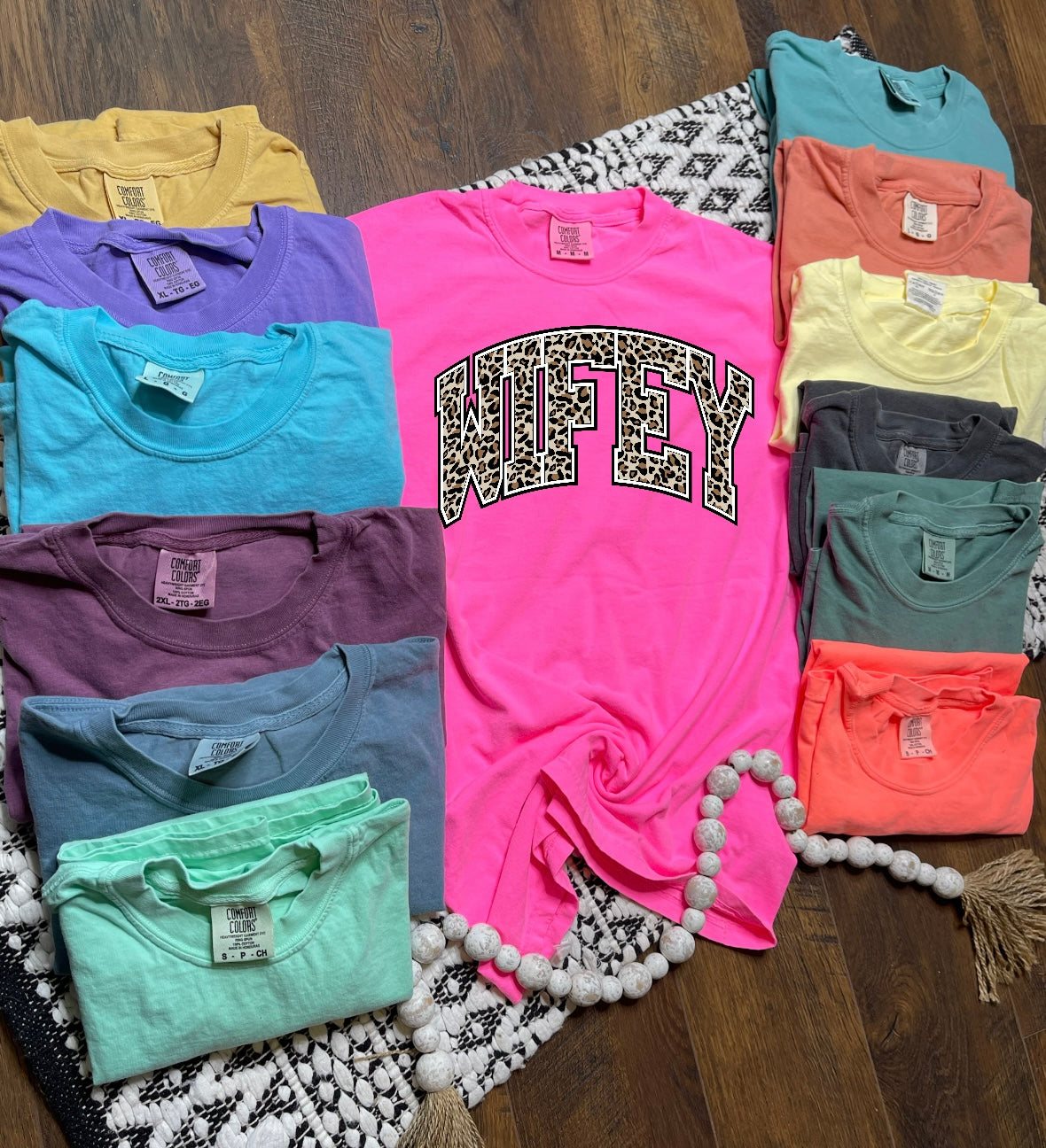 Leopard Wifey Comfort Color Tees