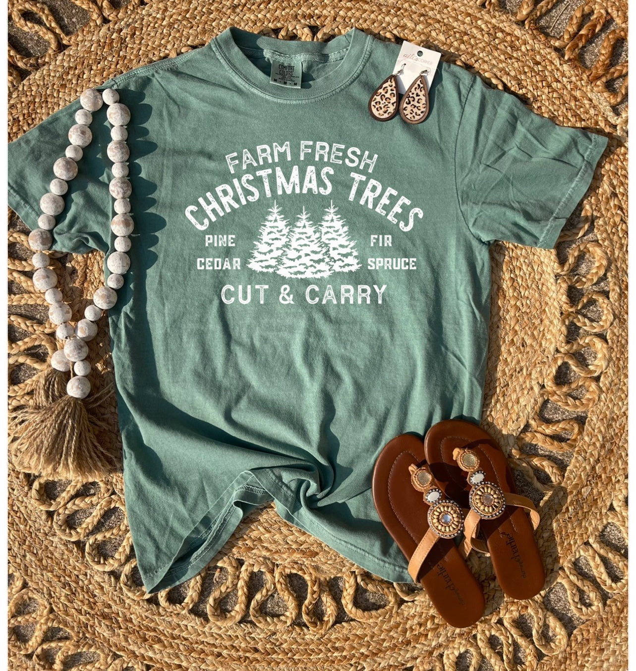 Farm Fresh Christmas Trees Cut & Carry White Moss Tee