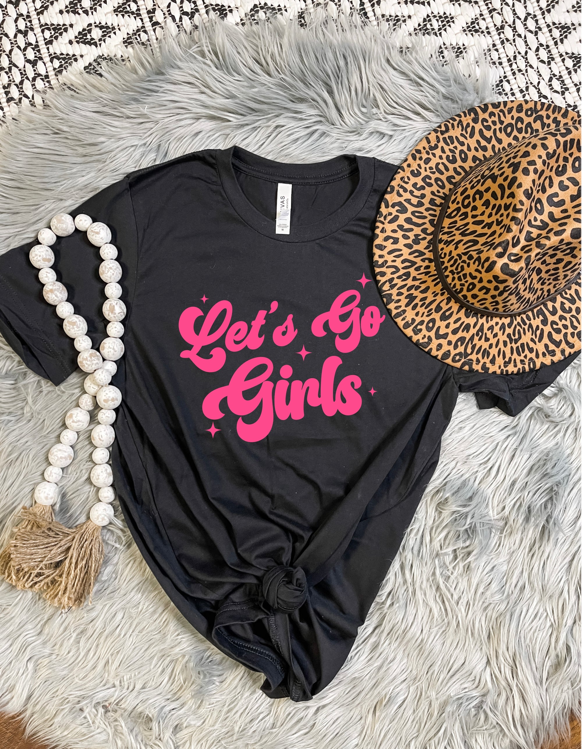 Pink Let’s Go Girls Black Tee