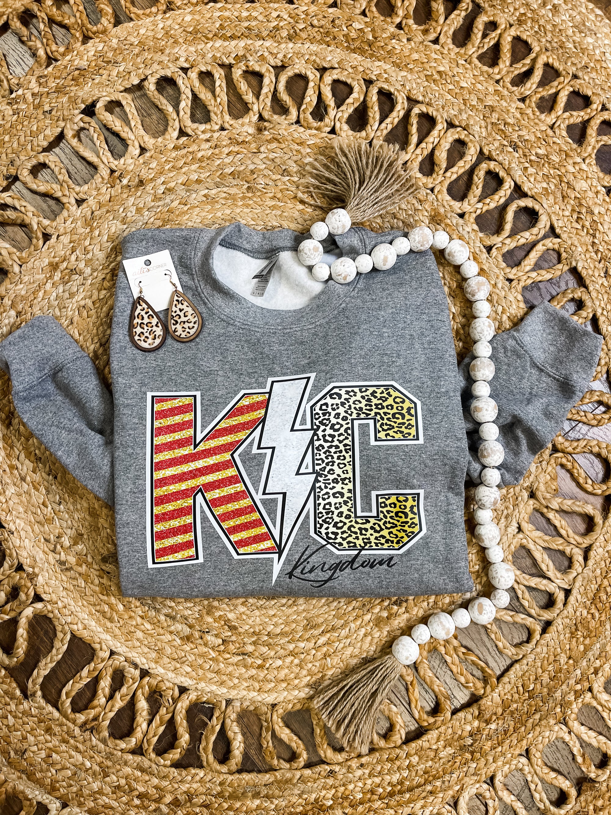 HALFTIME DEAL** KC Kingdom Grey Tee - Olive Street Boutique