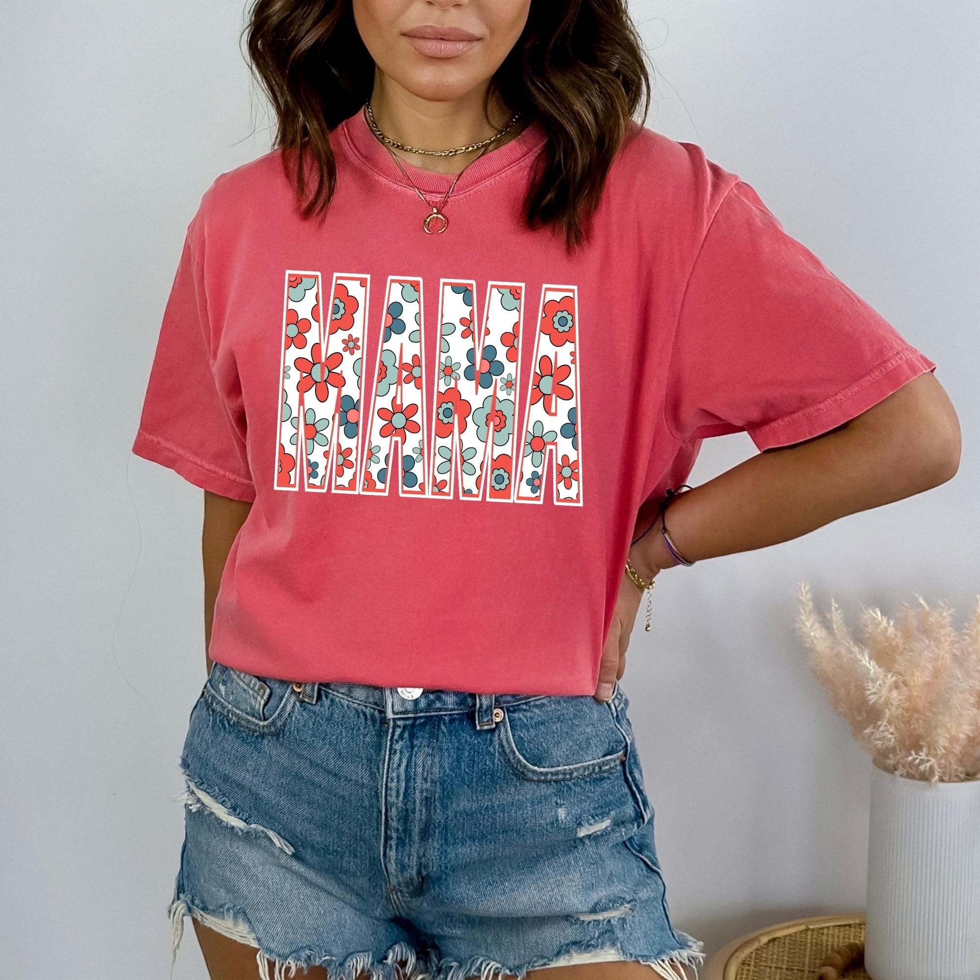 Retro Floral Mama Pink Tee