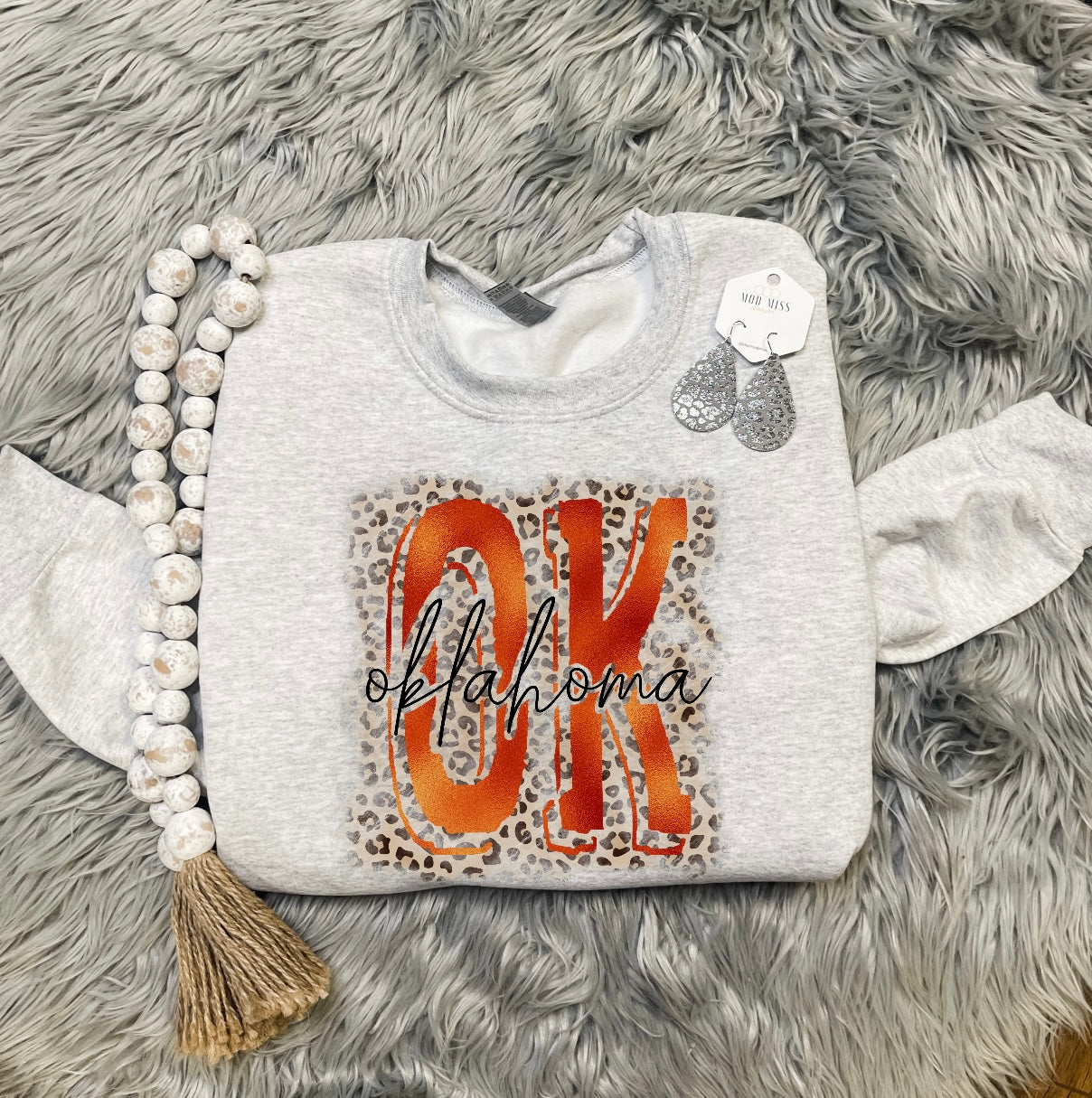 Orange OK Oklahoma Ash Sweatshirt