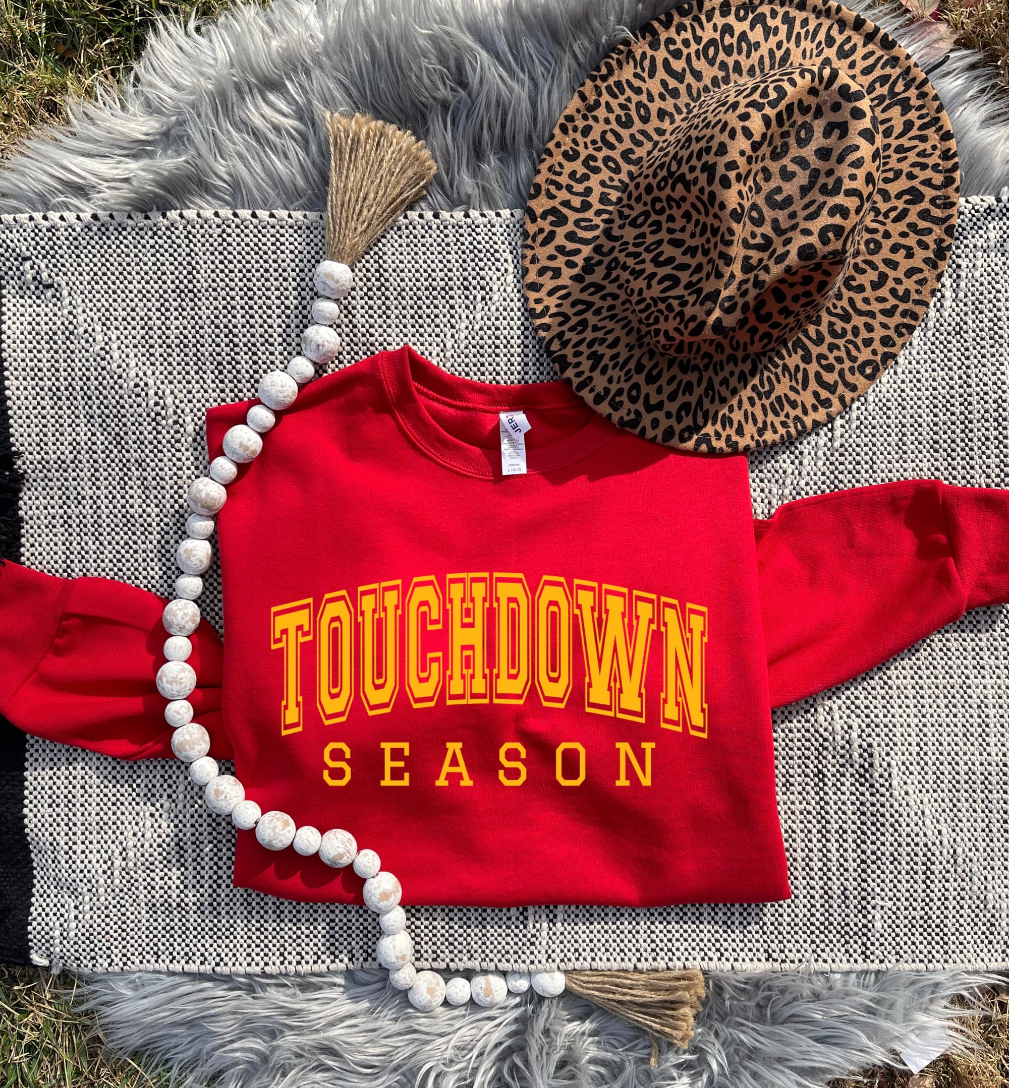 Gold Touchdown Season Red Sweatshirt