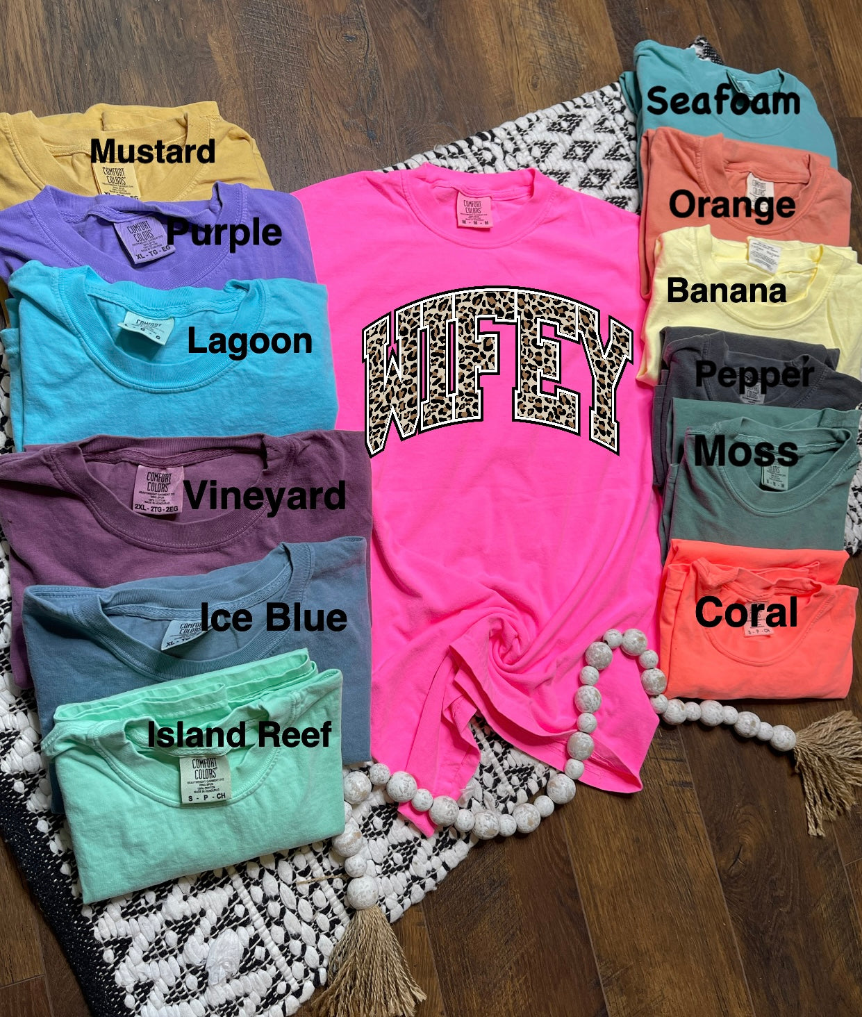 Leopard Wifey Comfort Color Tees