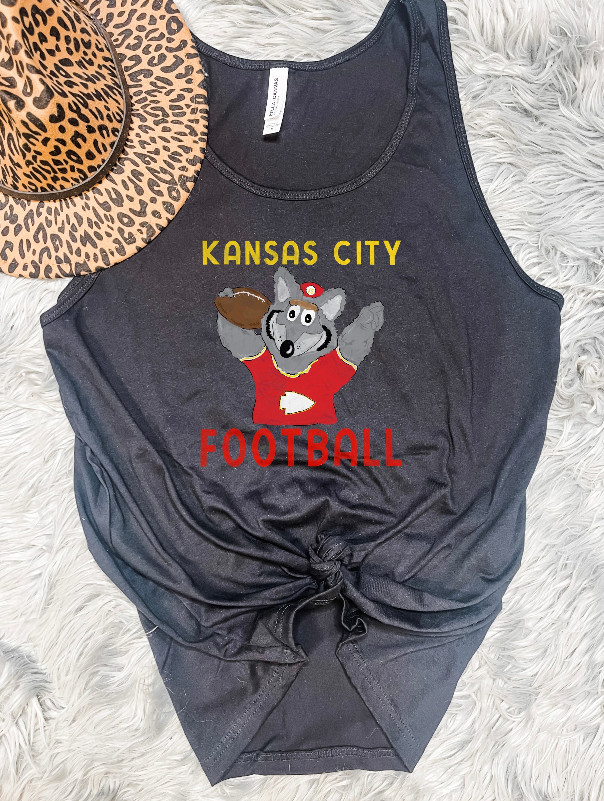 Kansas City Football KC Wolf Black Tank Top