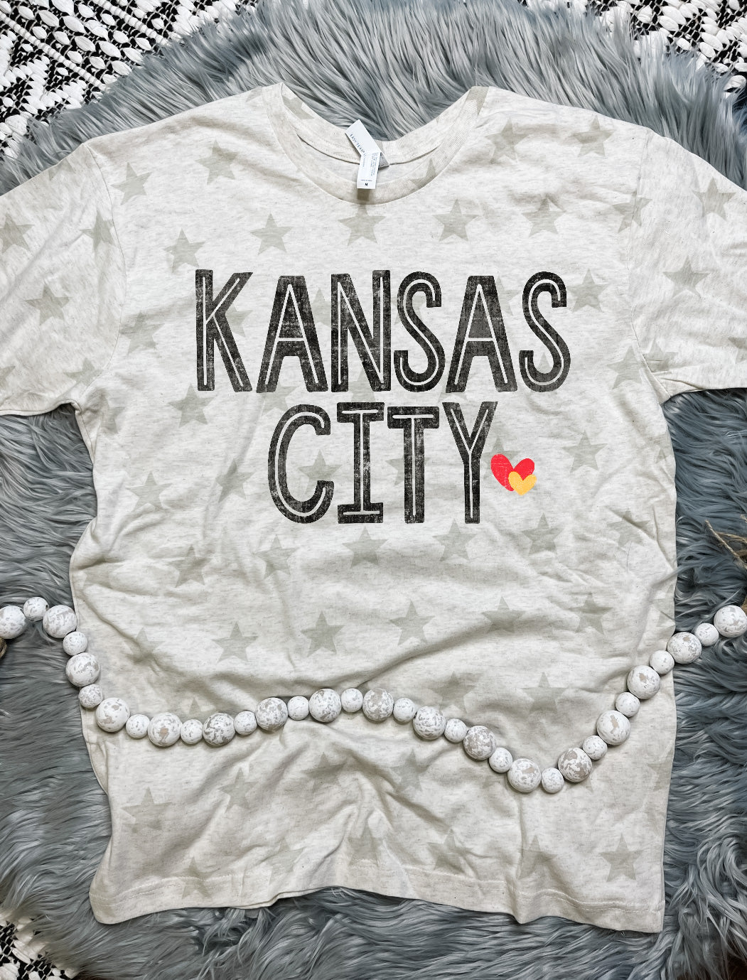 Black Kansas City Natural Star Tee