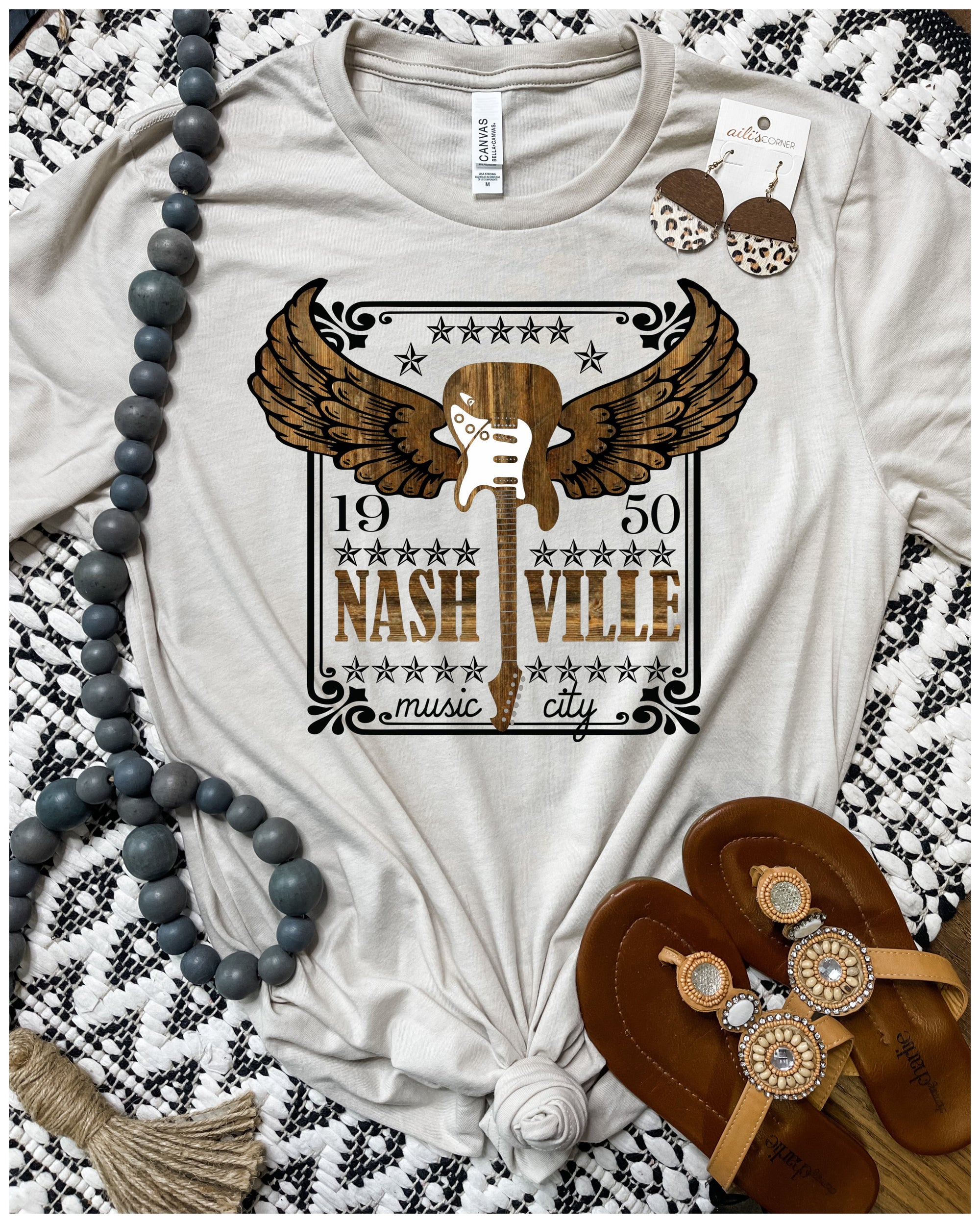 Nashville Music City Heather Dust Tee