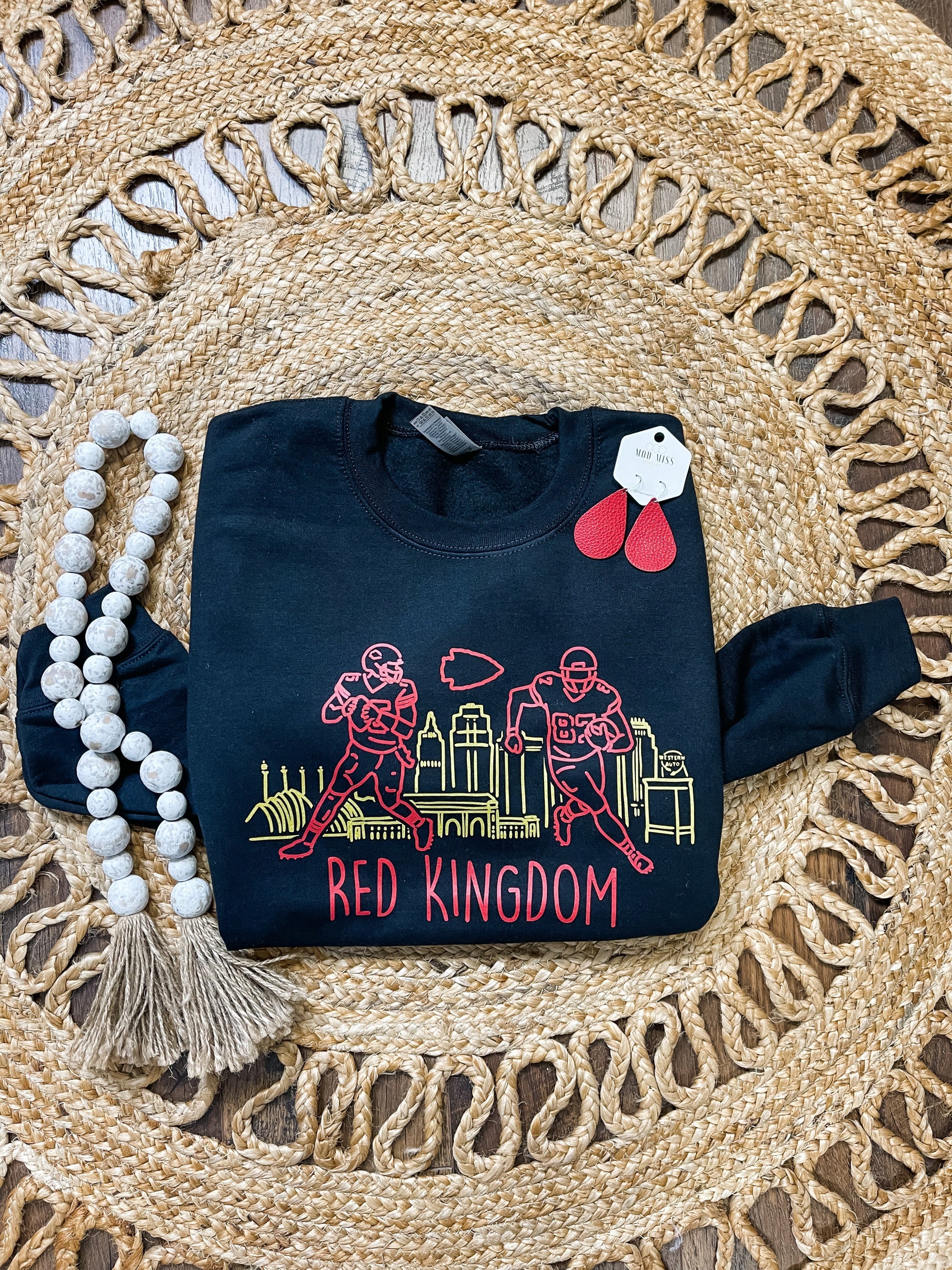 Red Kingdom Stick People Black Sweatshirt