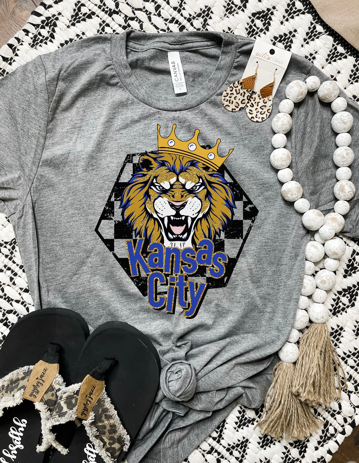 Kansas City Lion Crown Charcoal Tee