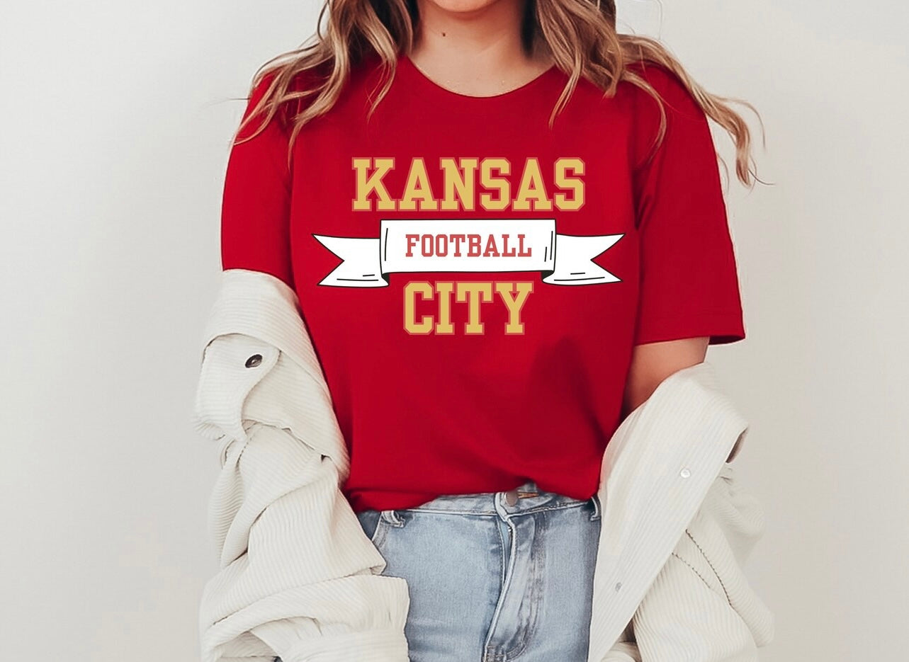 KC Chiefs Leopard Crewneck Sweatshirt Kansas City Football Women Sweater