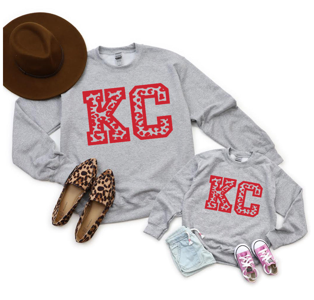 Red Leopard KC Grey Sweatshirt