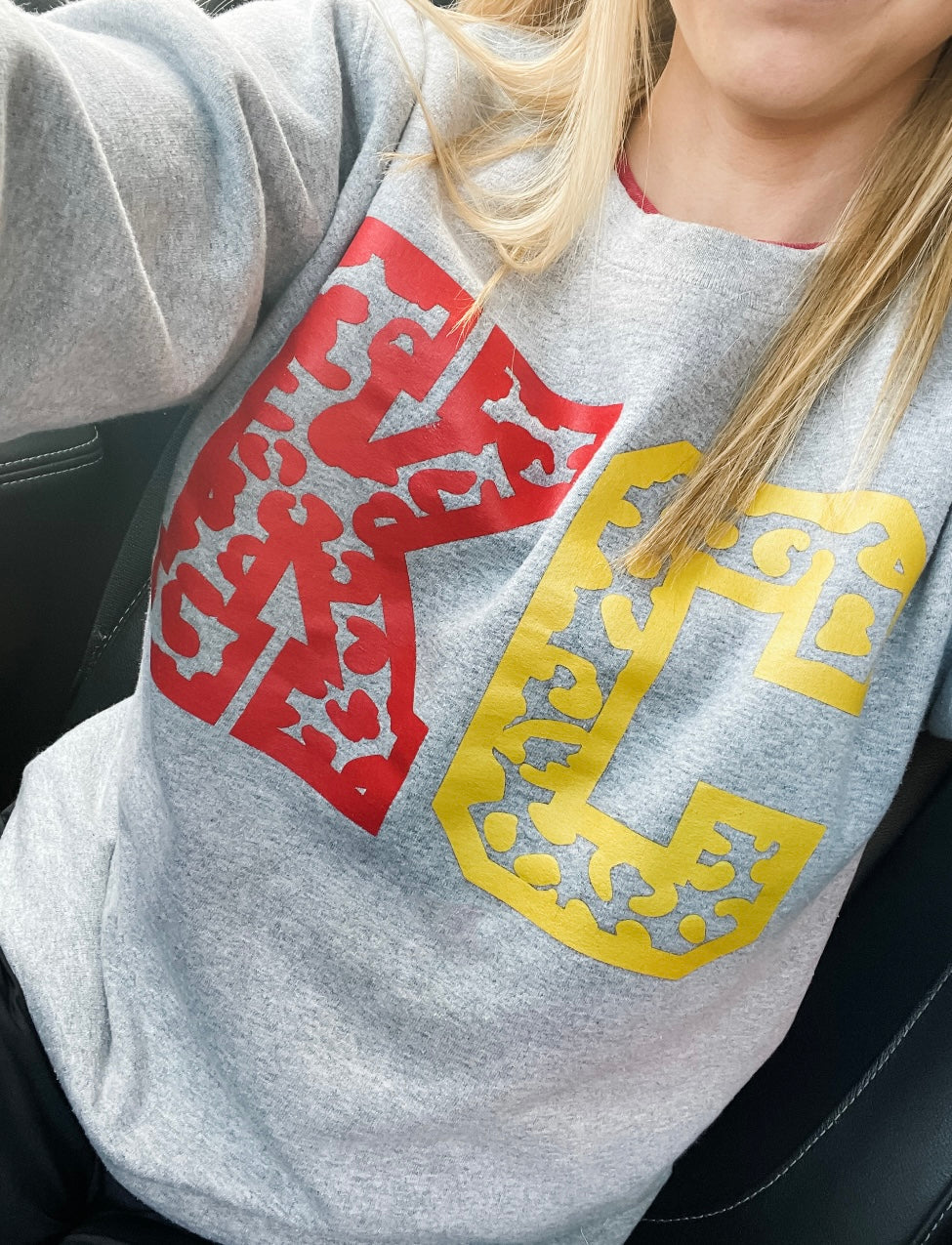 Red & Gold Leopard KC Grey Tee/Sweatshirt Option