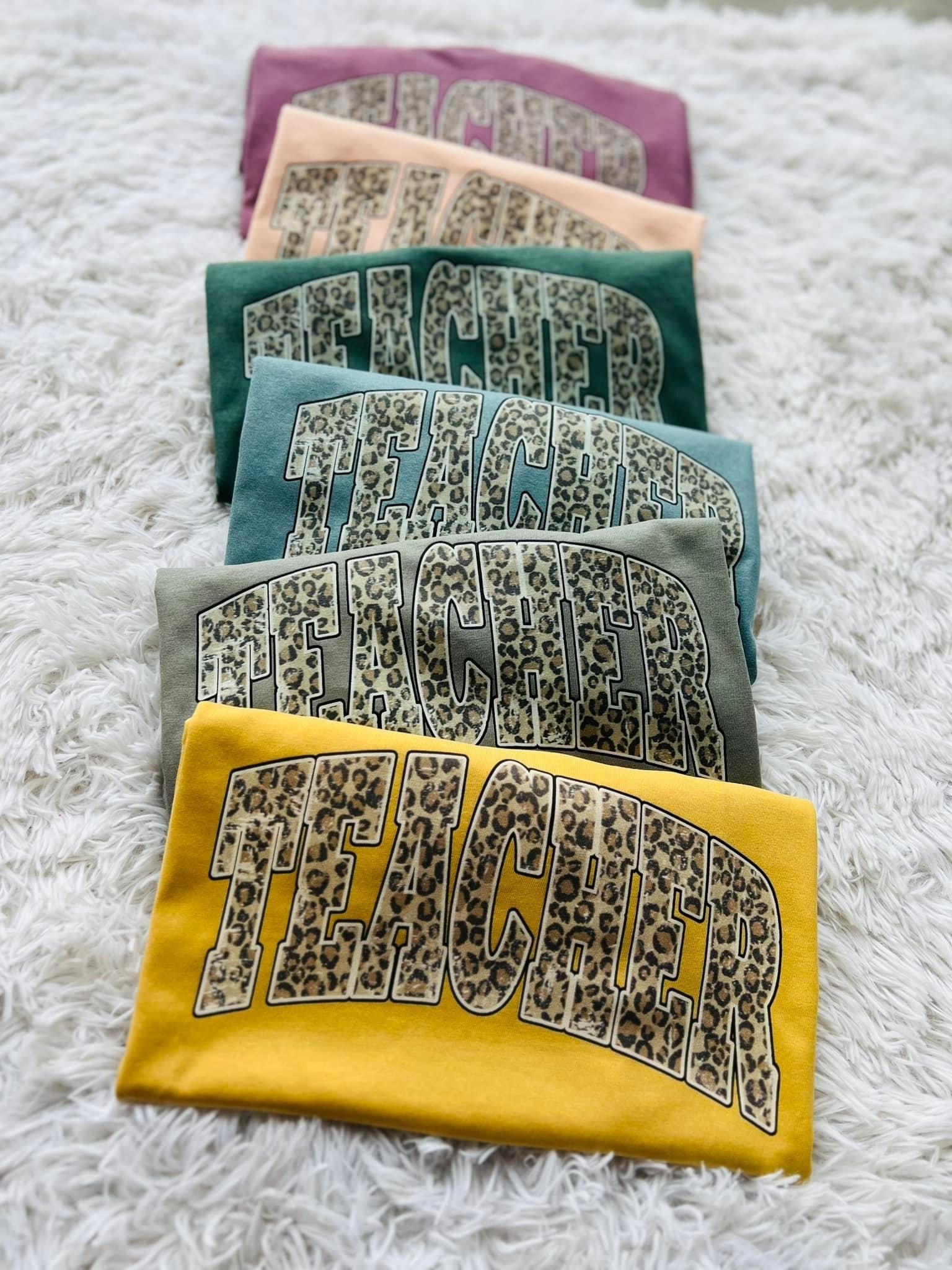 Leopard Teacher Comfort Color Tees