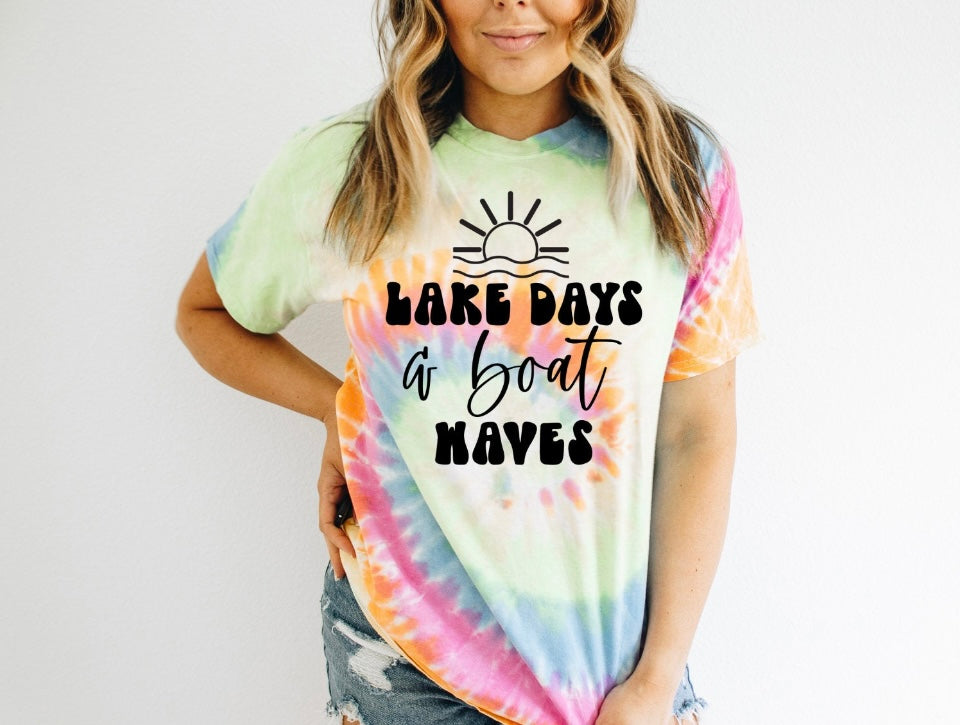 Lake Days & Boat Waves Eternity Tie Dye Tee