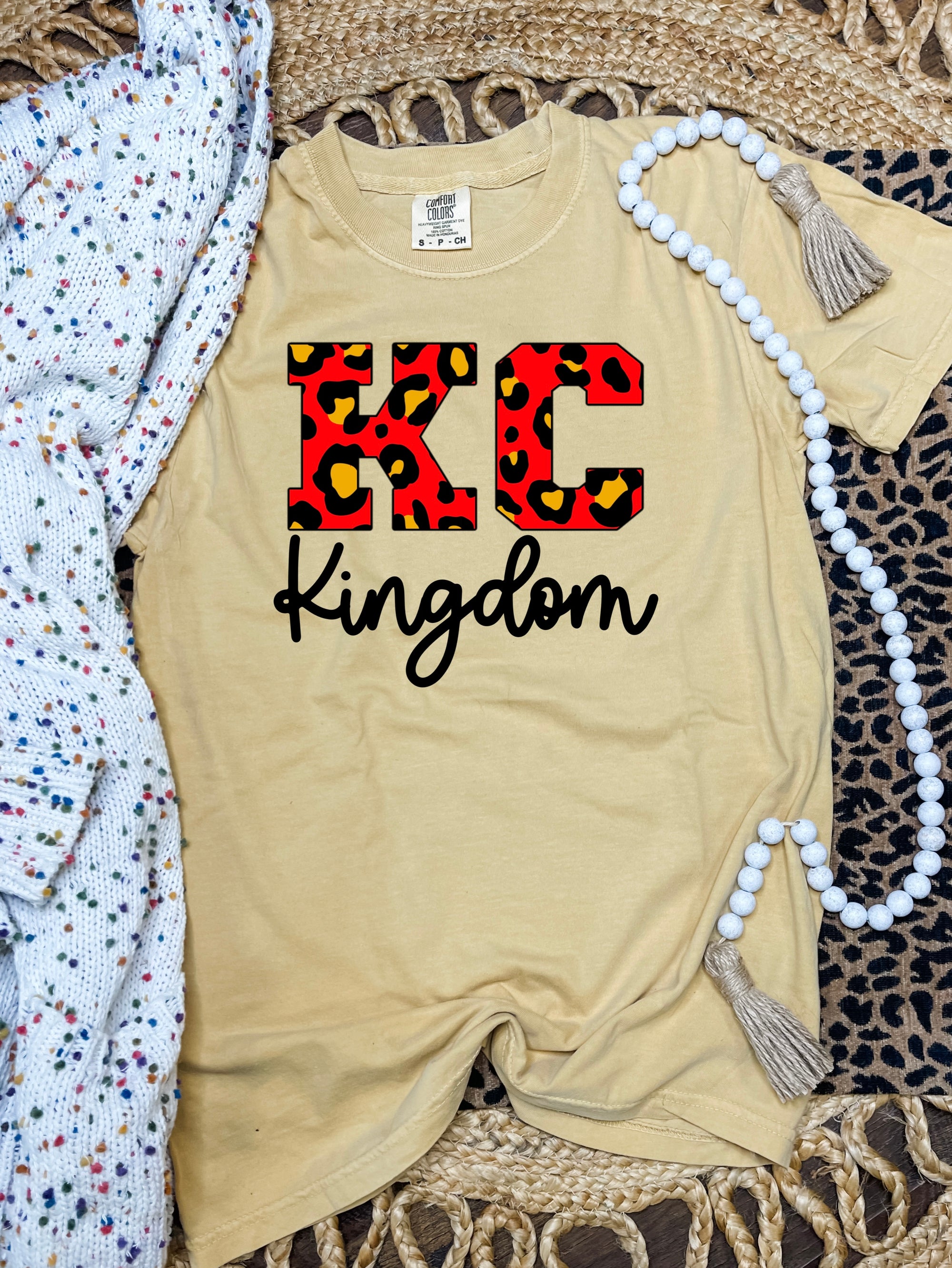 Red Leopard KC Kingdom Mustard Tee