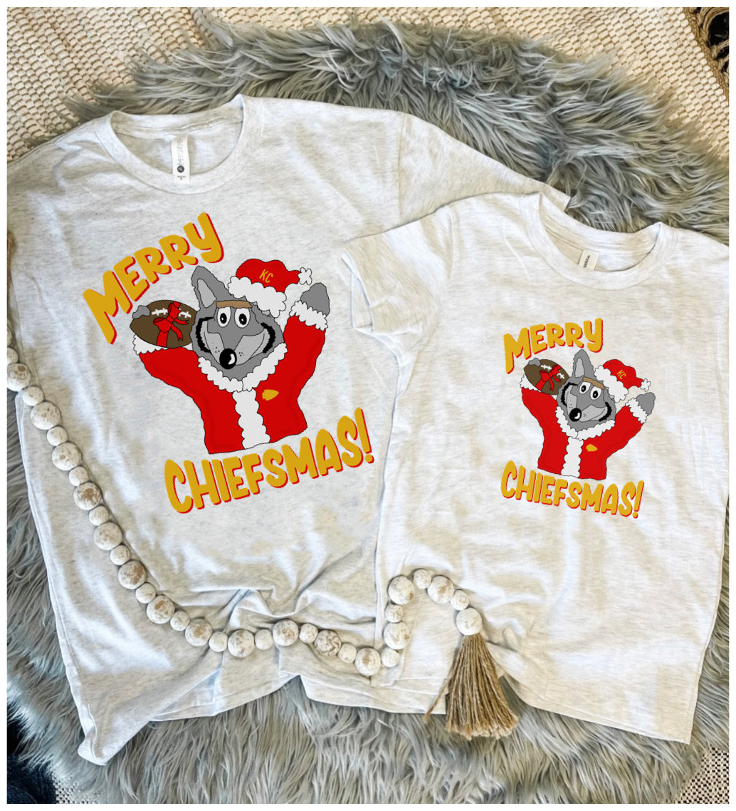 Merry Chiefsmas KC Wolf Ash Tee