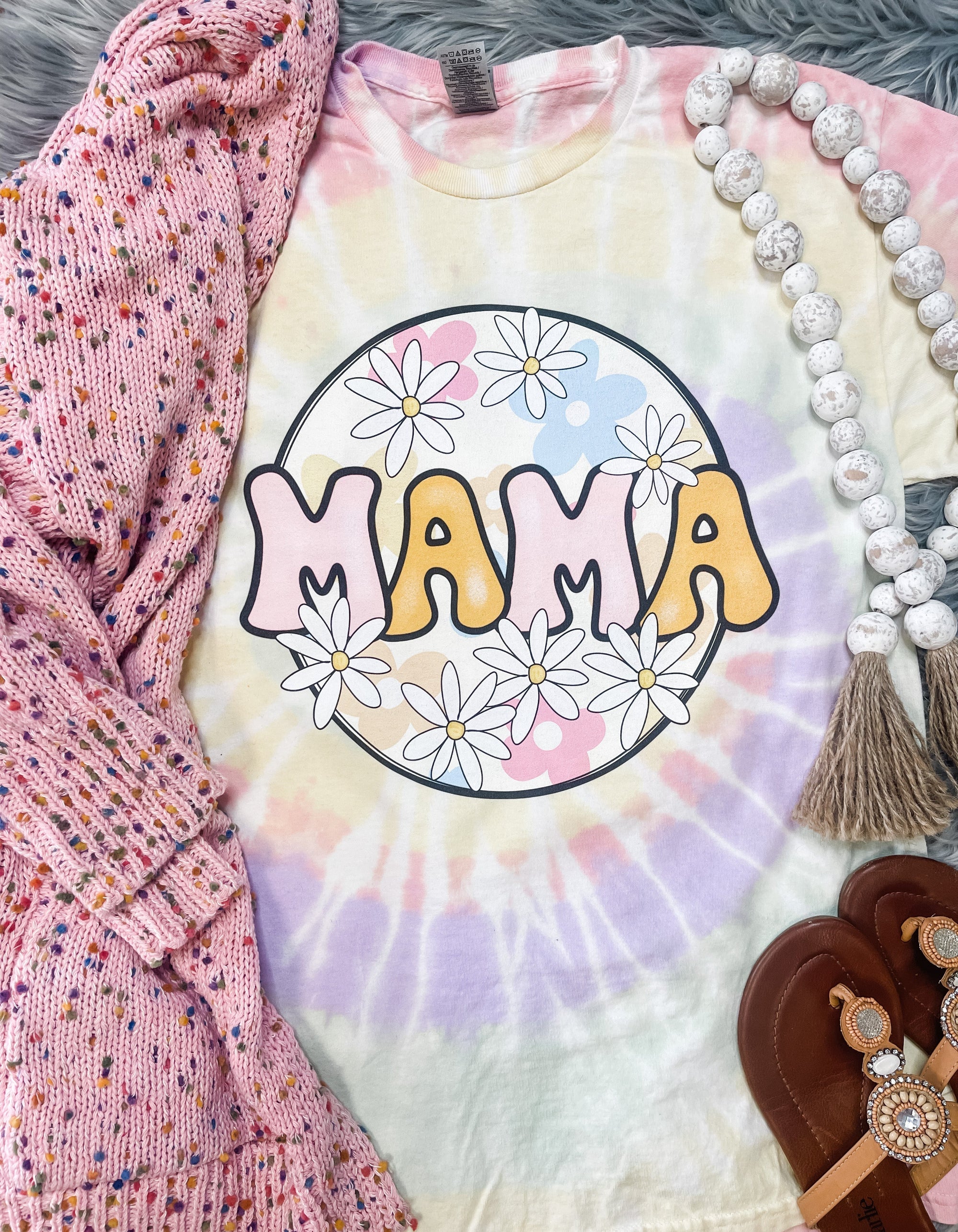 Mama Daisy Hazy Rainbow Tie Dye Tee