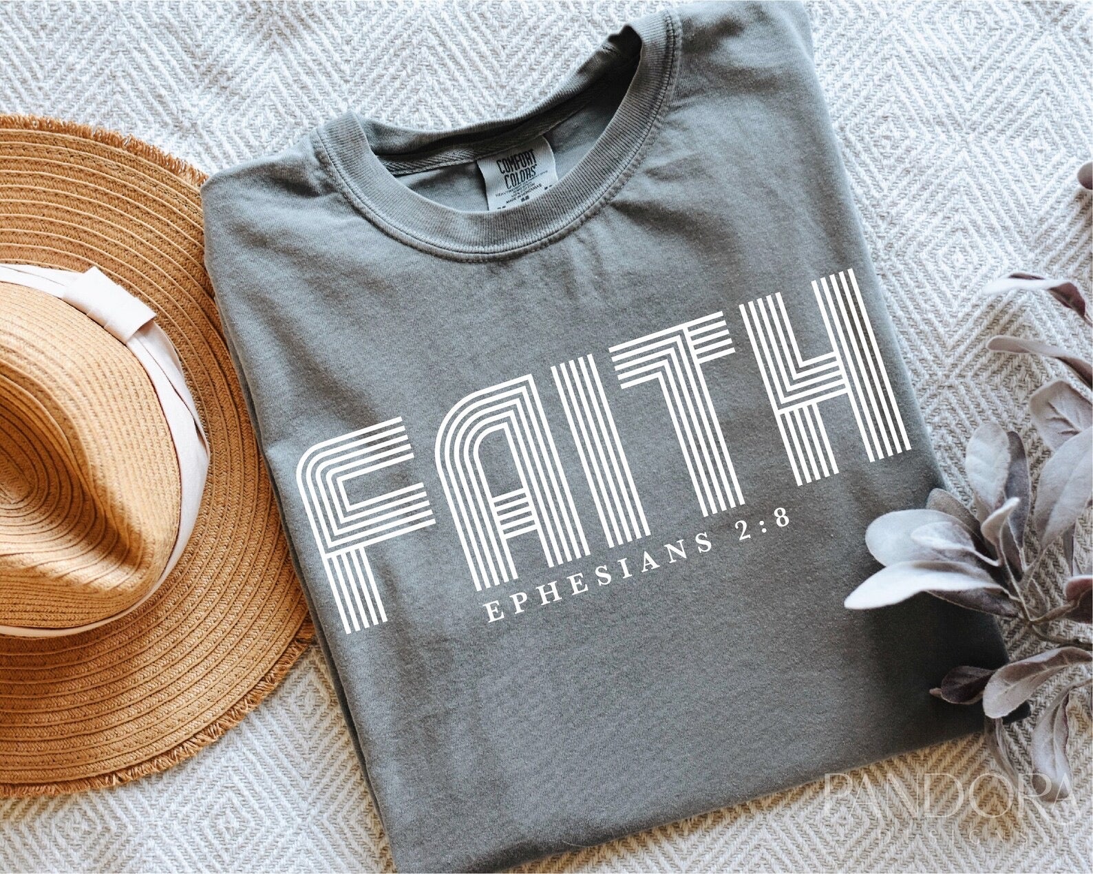 Faith Ephesians 2:8 Grey Tee