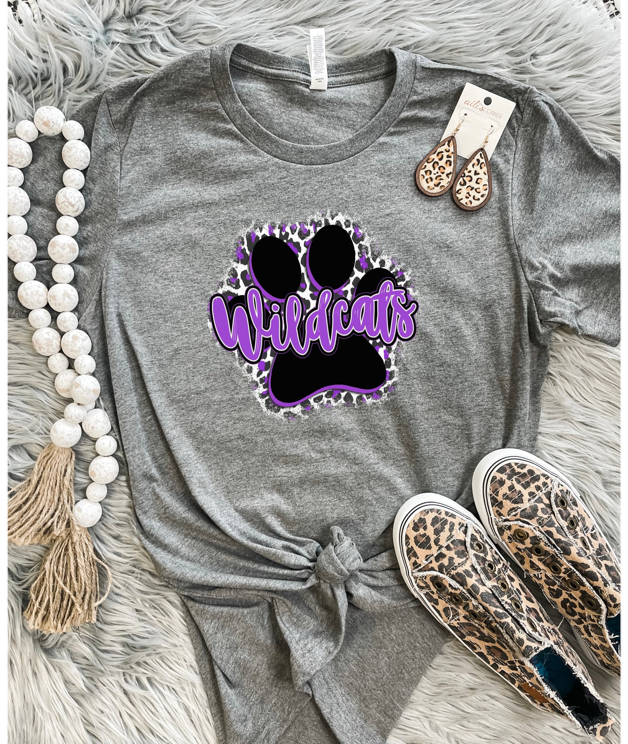 Wildcats Paw Charcoal Tee