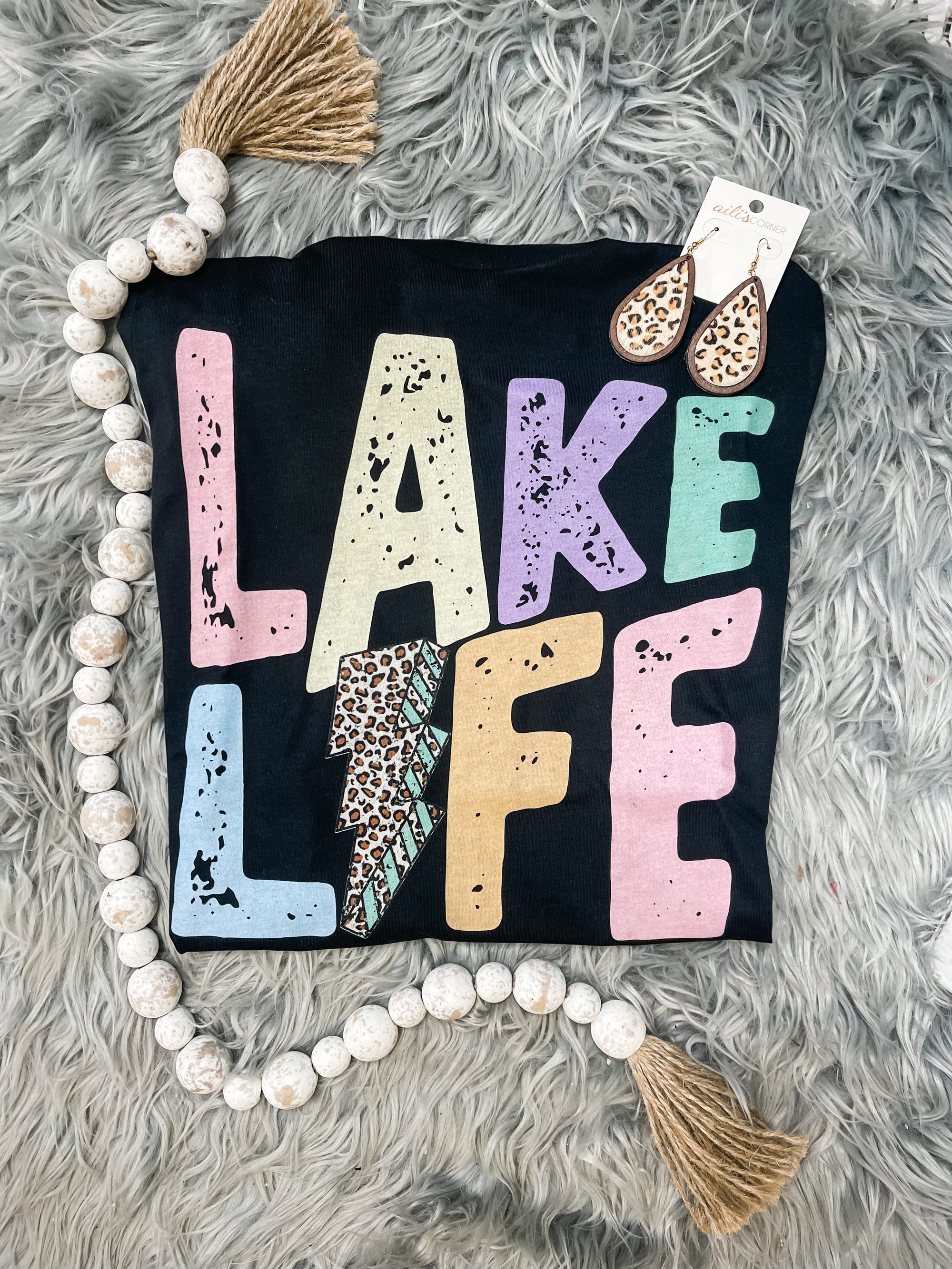 Lake Life Black Tee