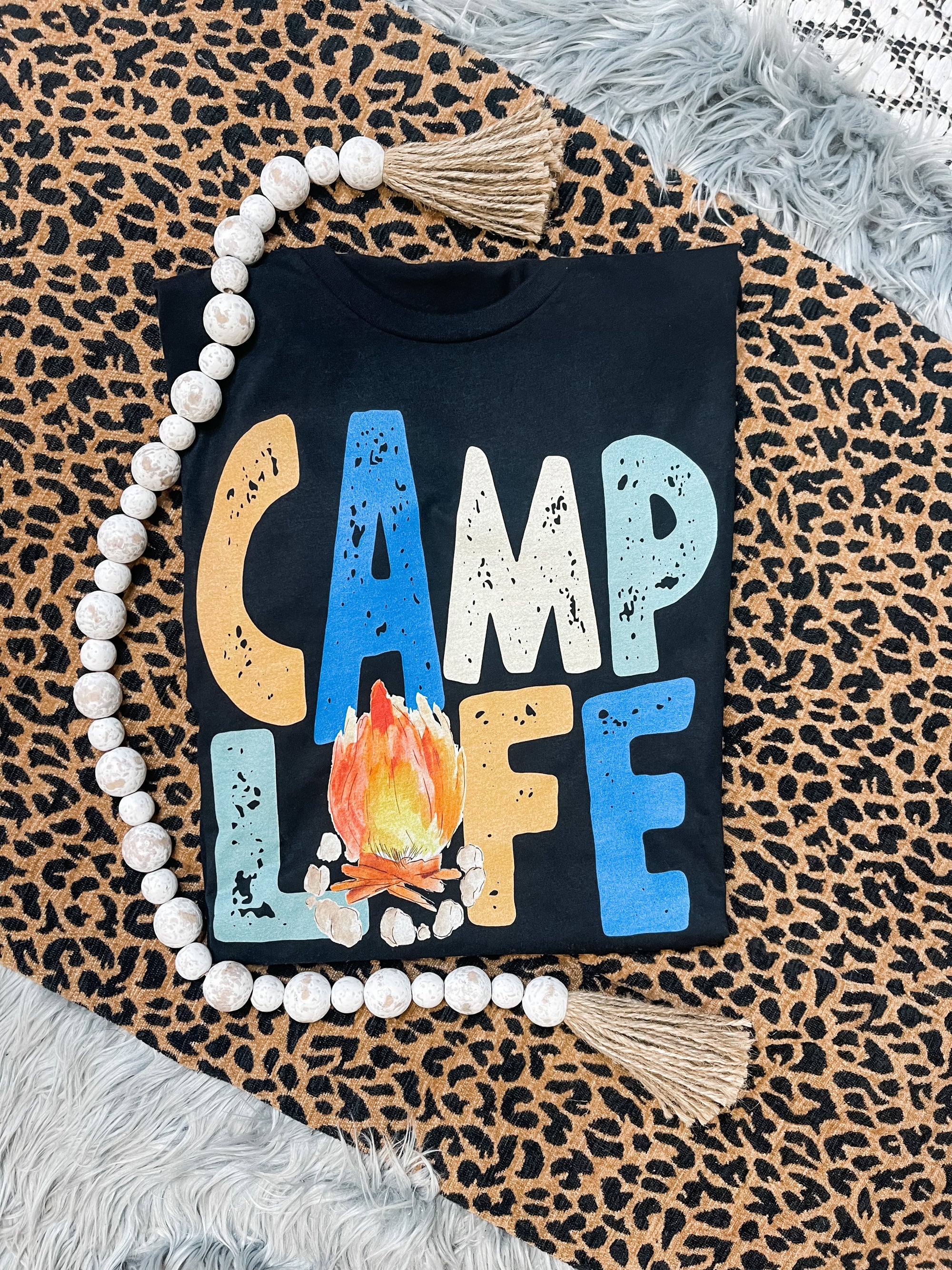 Camp Life Black Tee