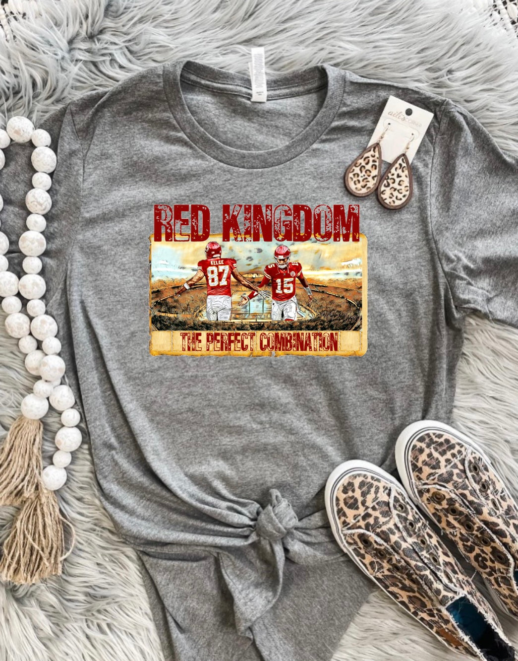 HALFTIME DEAL** Football KC Kansas City Red Tee - Olive Street