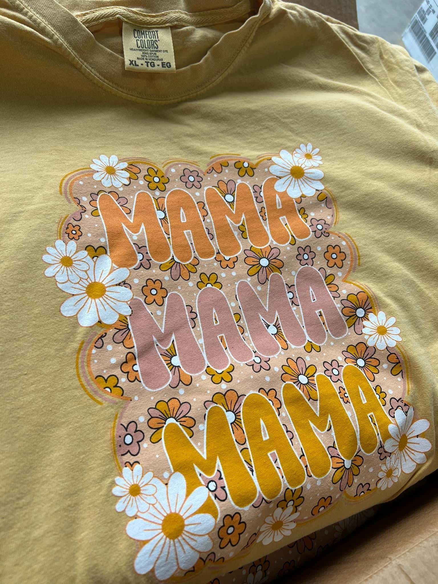 Retro Mama Repeat Mustard Tee