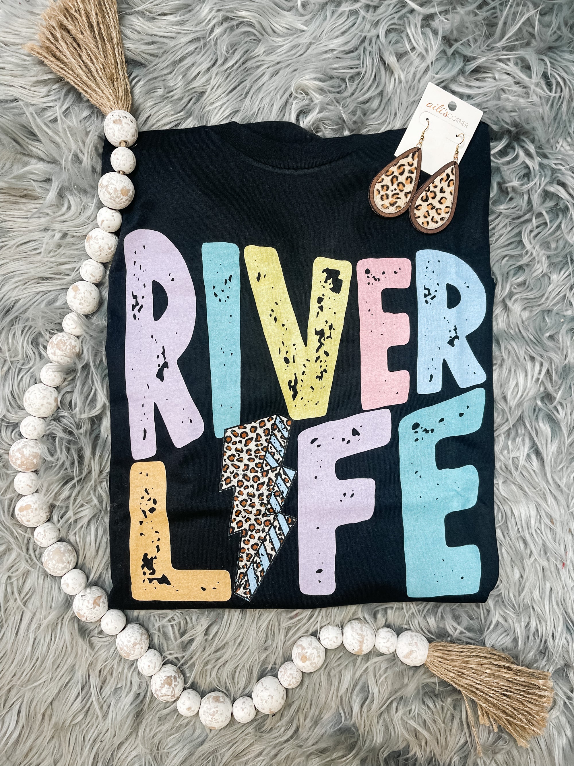 River Life Black Tee