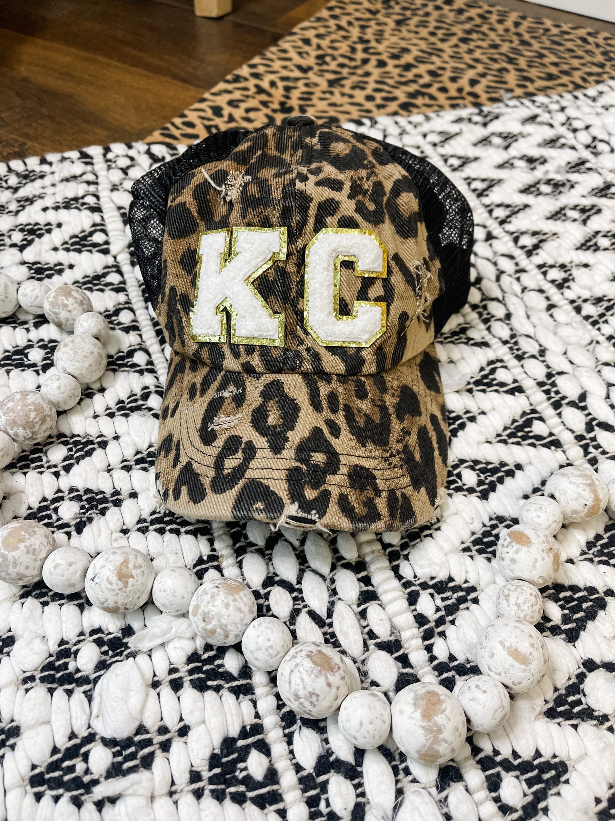 Brown Leopard White KC Hat