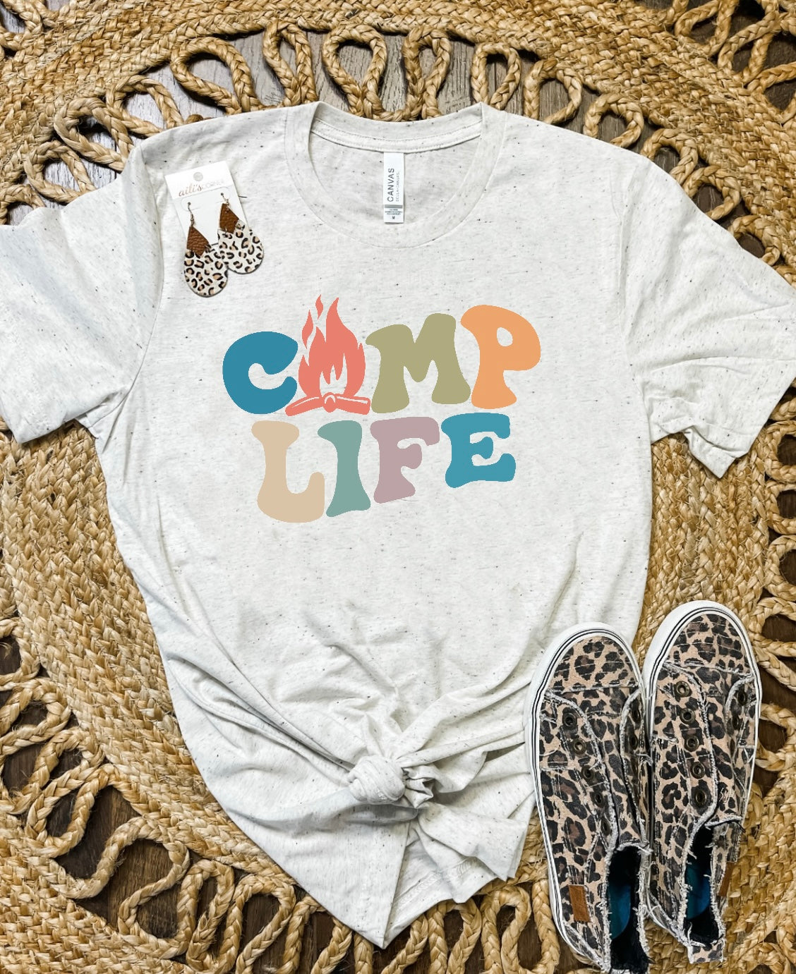 Camp Life Oatmeal Tee