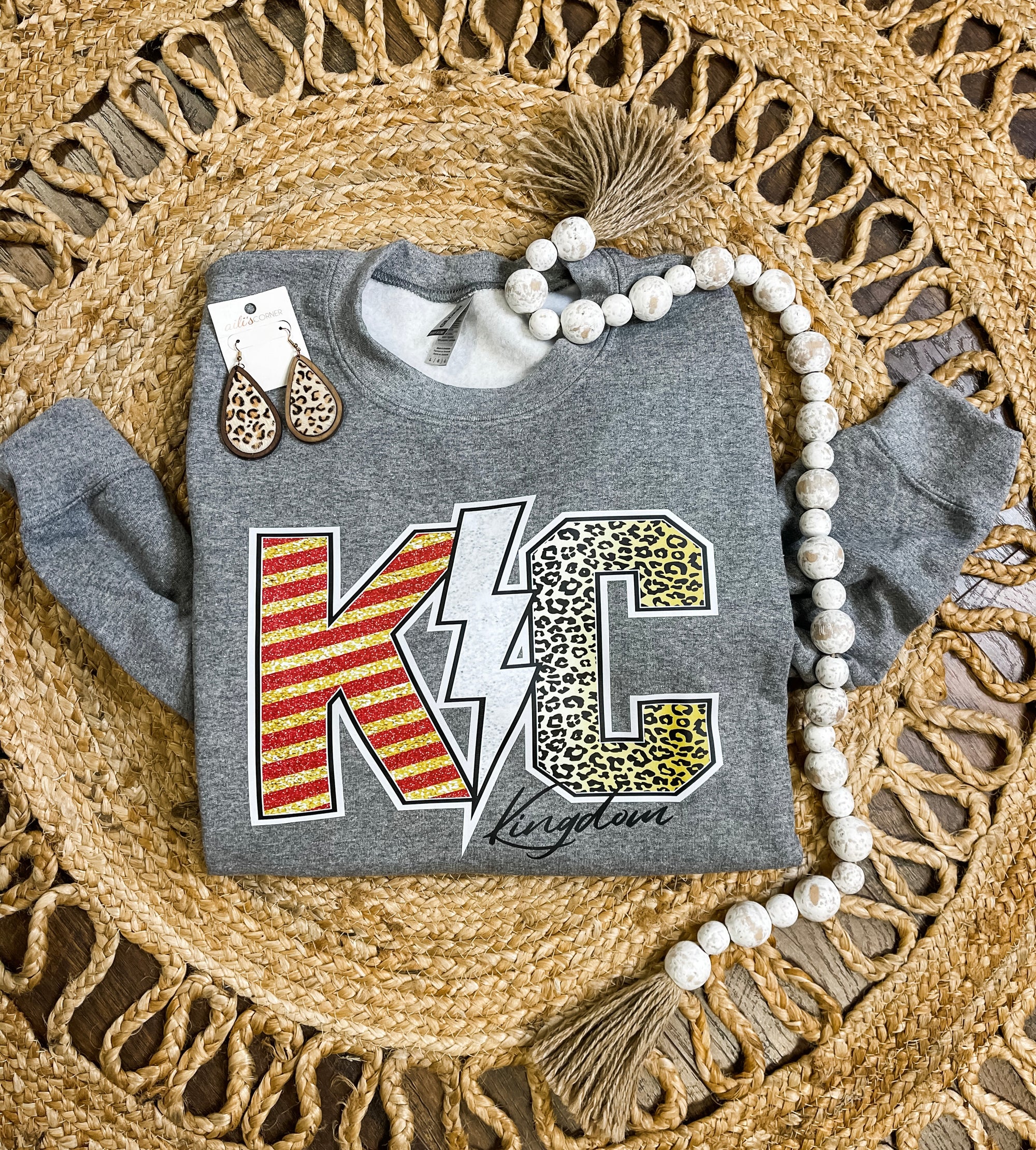 K Lightening Bolt C  Kingdom Dark Grey Sweatshirt